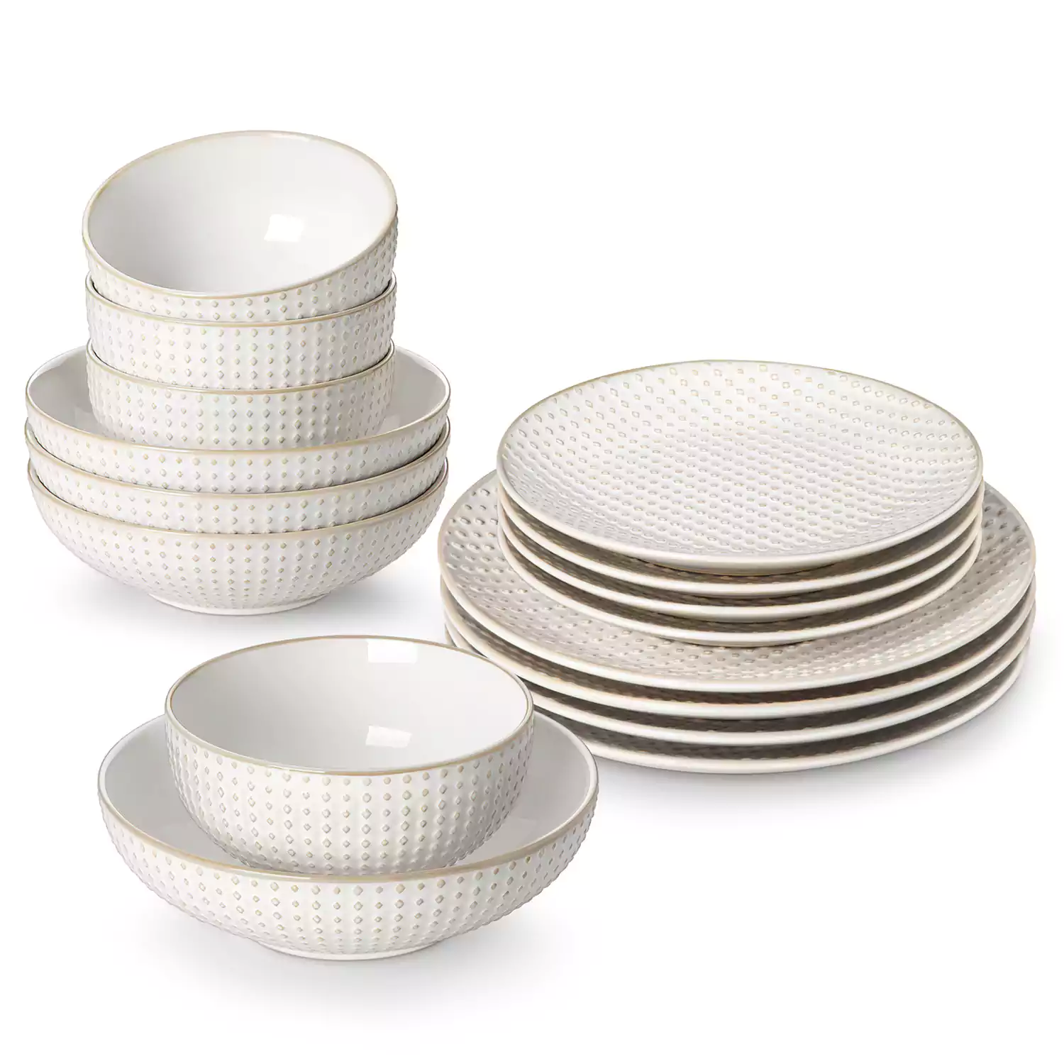 Lydia 16 Piece Antique White Dinnerware Set - Image 32