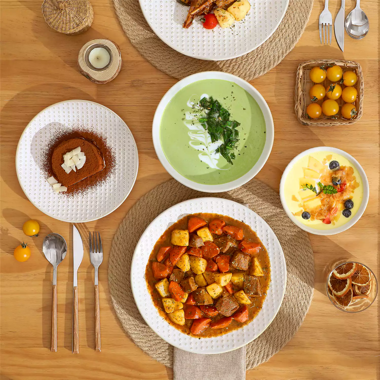 Lydia 16 Piece Antique White Dinnerware Set - Image 34