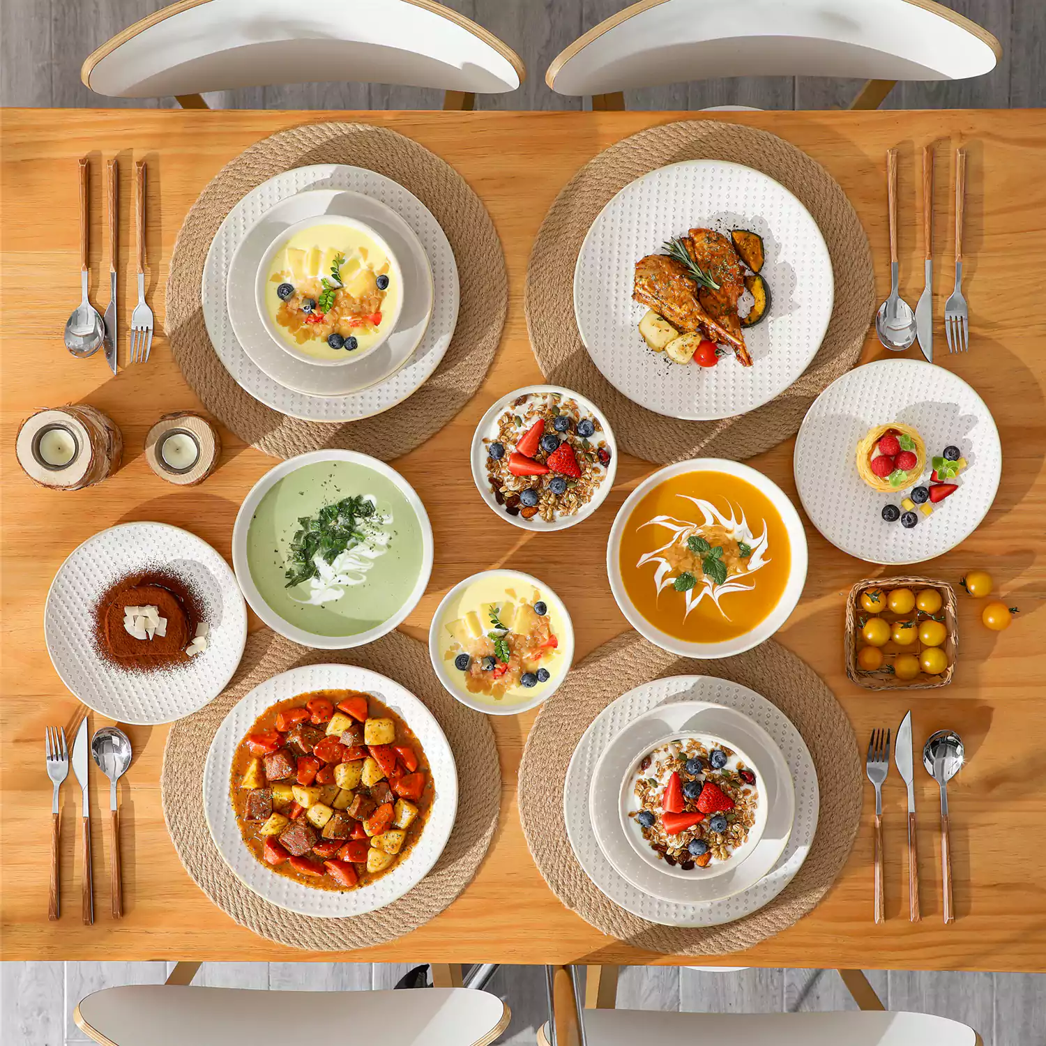 Lydia 16 Piece Antique White Dinnerware Set - Image 39