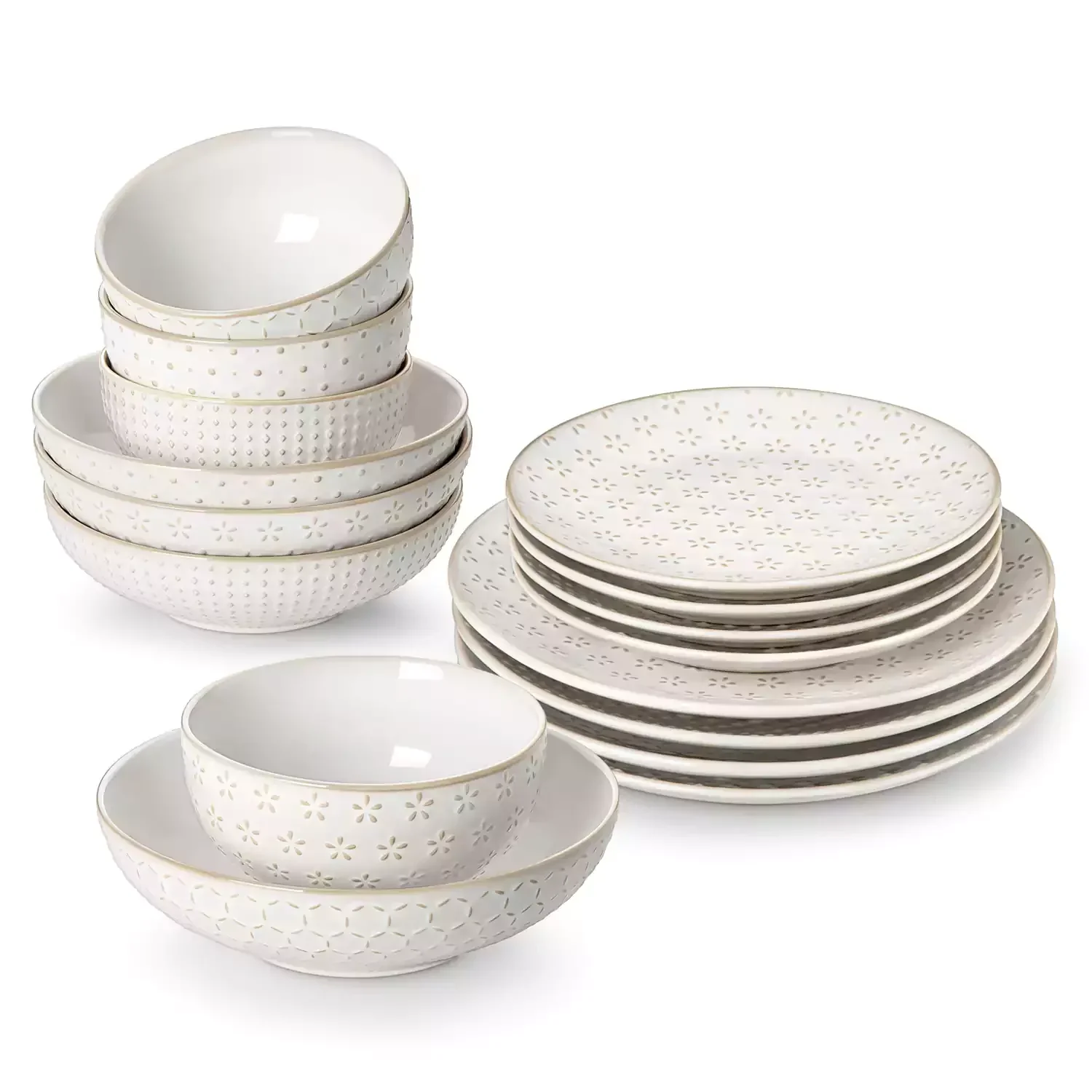 Lydia 16 Piece Antique White Dinnerware Set - Image 73