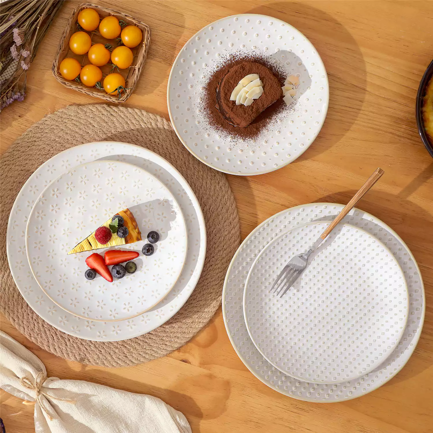 Lydia 16 Piece Antique White Dinnerware Set - Image 78