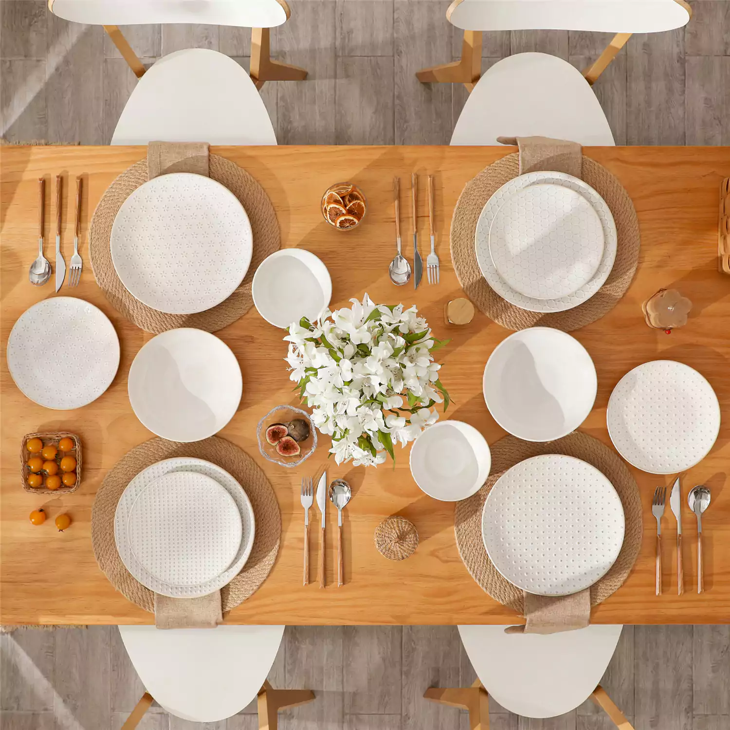 Lydia 16 Piece Antique White Dinnerware Set - Image 82
