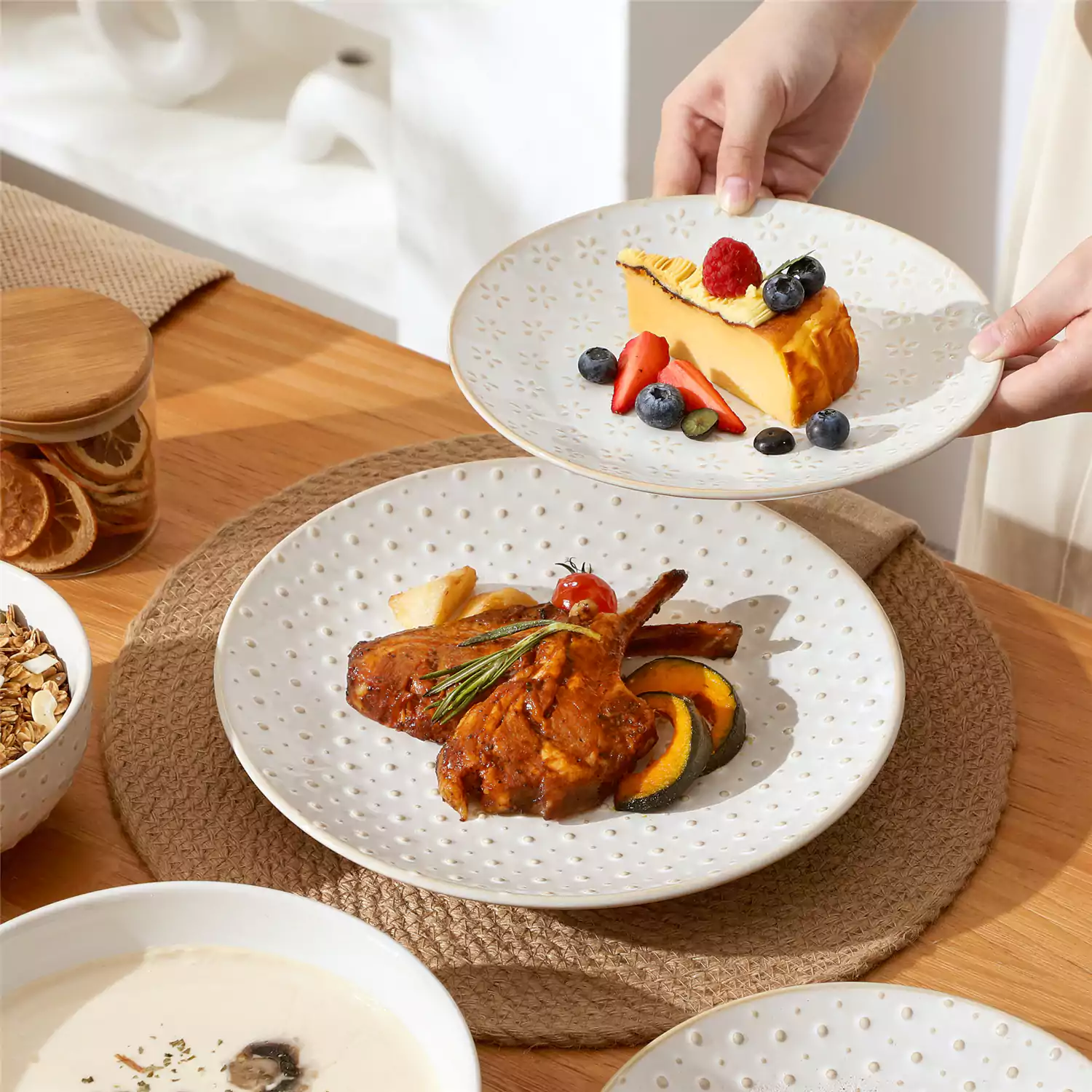 Lydia 16 Piece Antique White Dinnerware Set - Image 83