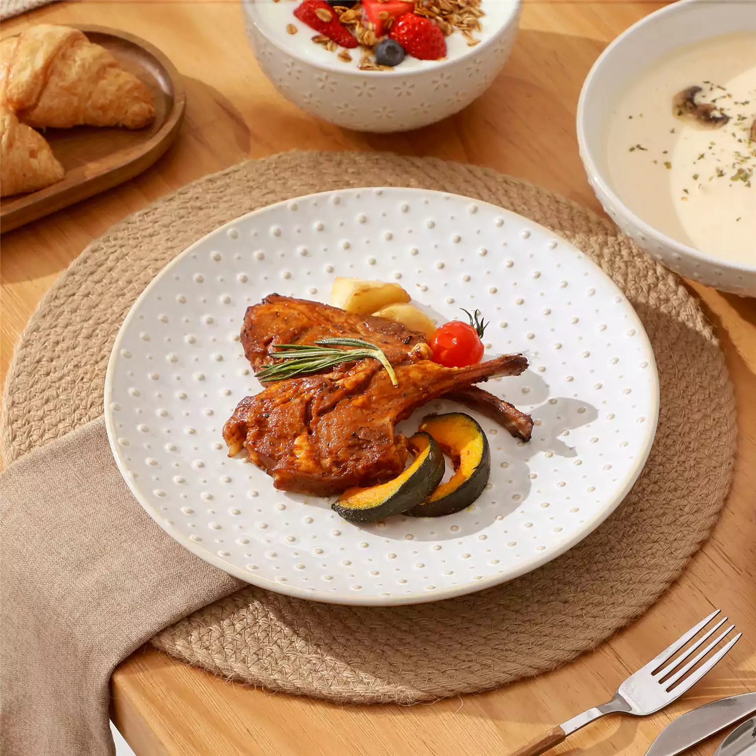Lydia 16 Piece Antique White Dinnerware Set - Image 84