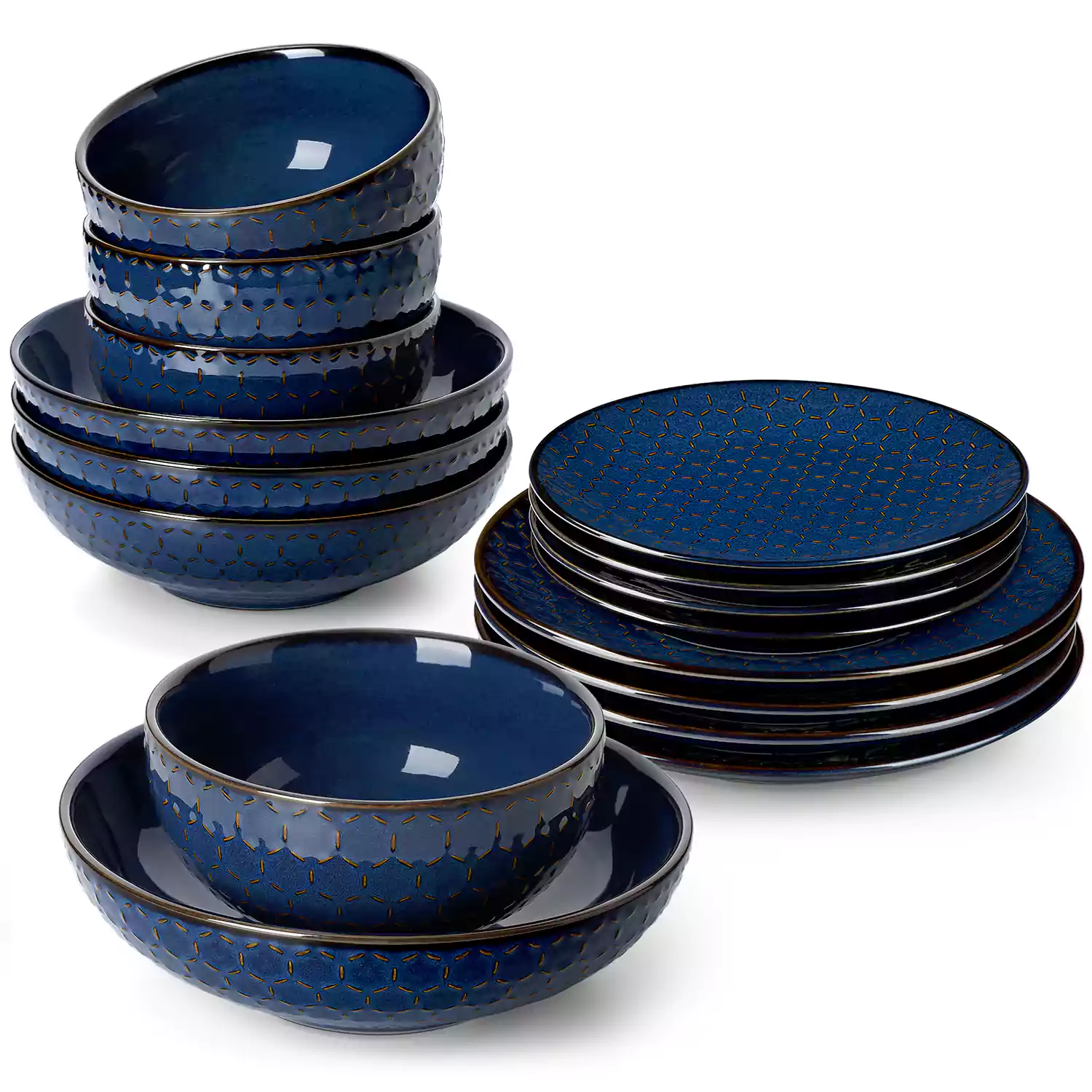 Lydia 16 Piece Starry Blue Dinnerware Set - Image 14