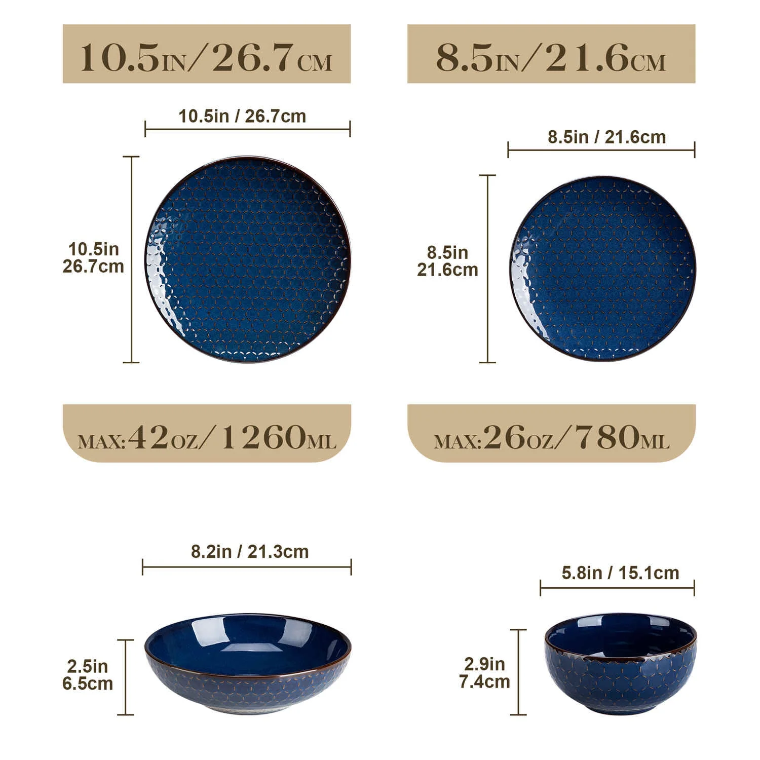 Lydia 16 Piece Starry Blue Dinnerware Set - Image 28