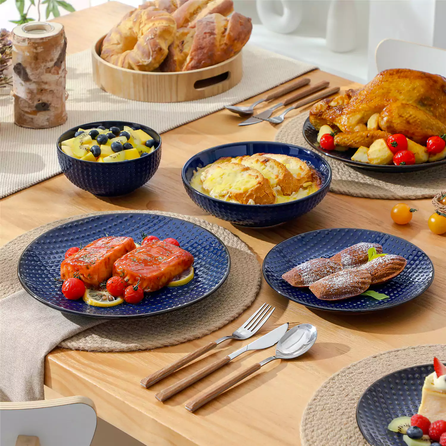Lydia 16 Piece Starry Blue Dinnerware Set - Image 30