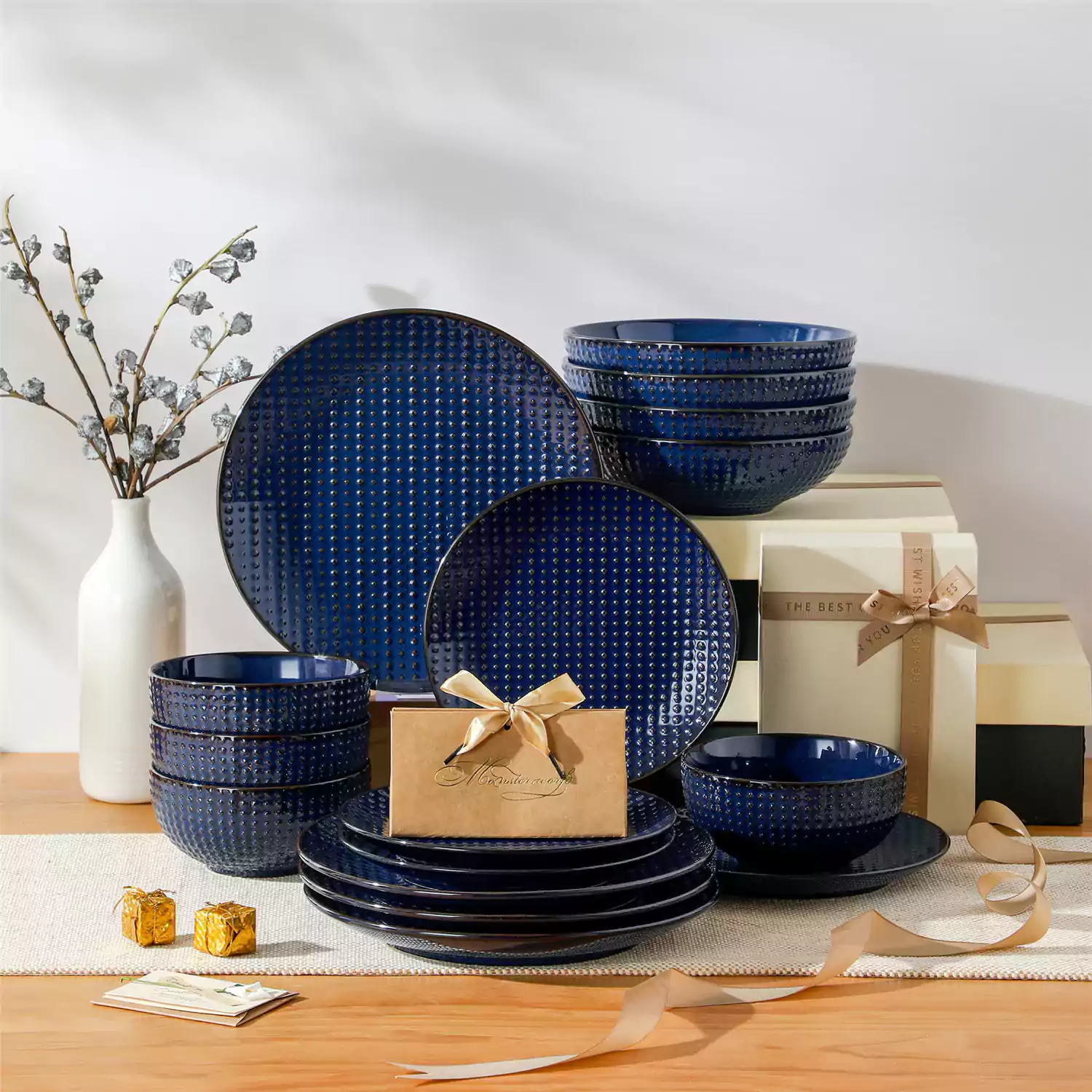 Lydia 16 Piece Starry Blue Dinnerware Set - Image 45