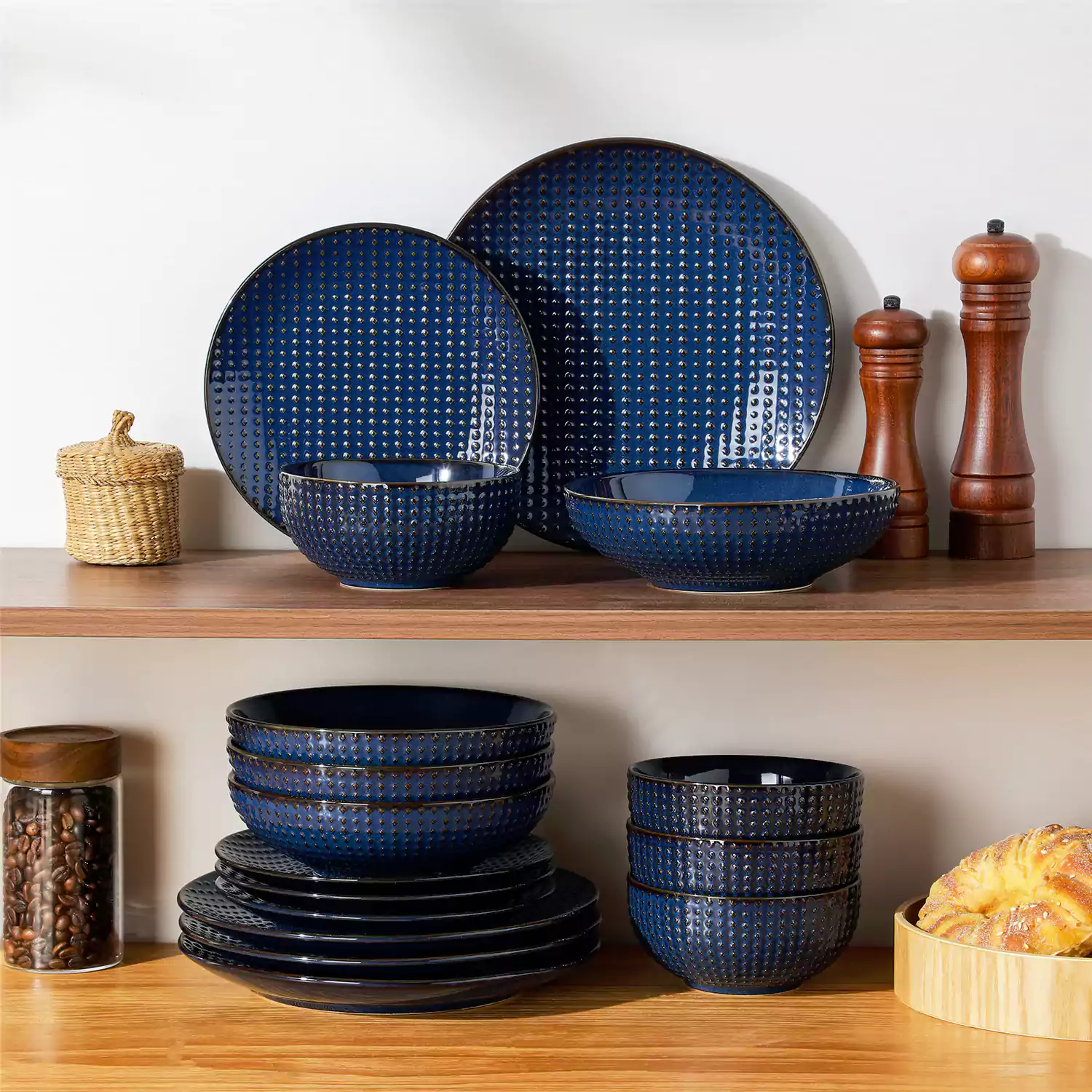 Lydia 16 Piece Starry Blue Dinnerware Set - Image 46