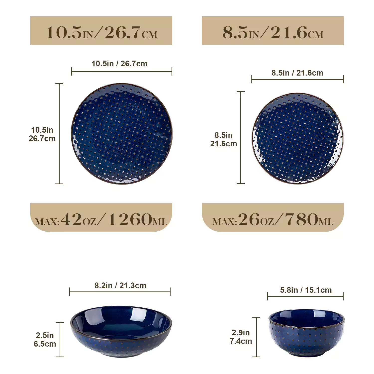 Lydia 16 Piece Starry Blue Dinnerware Set - Image 66