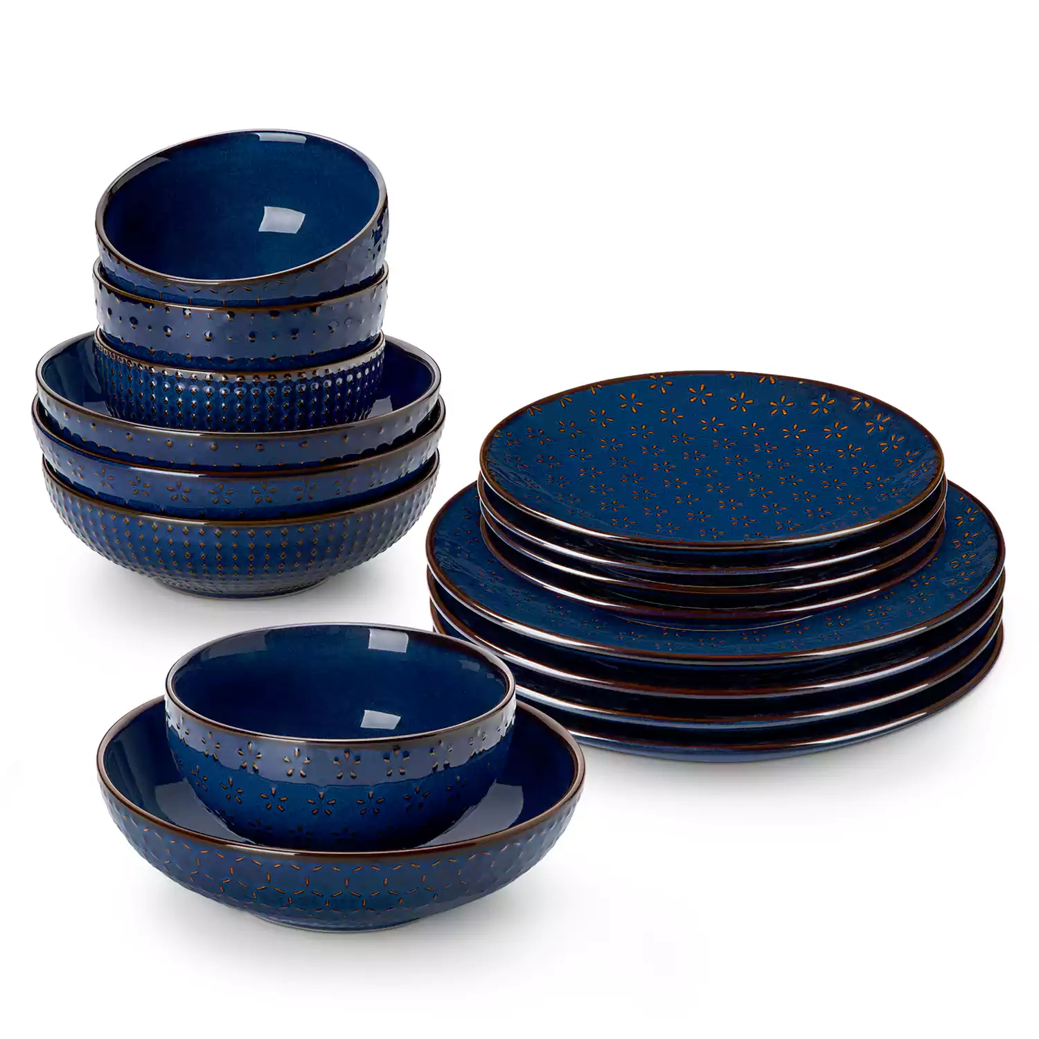 Lydia 16 Piece Starry Blue Dinnerware Set - Image 67