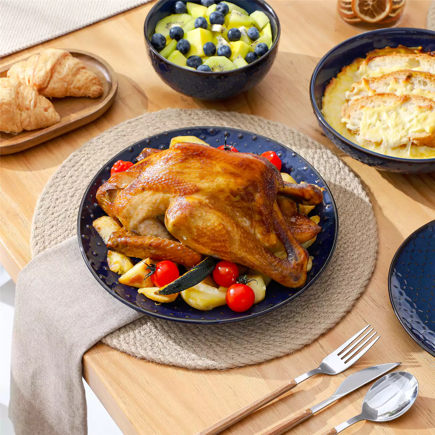 Lydia 16 Piece Starry Blue Dinnerware Set - Image 79
