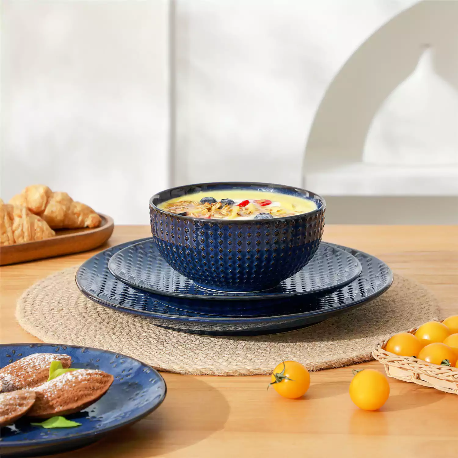 Lydia 16 Piece Starry Blue Dinnerware Set - Image 80
