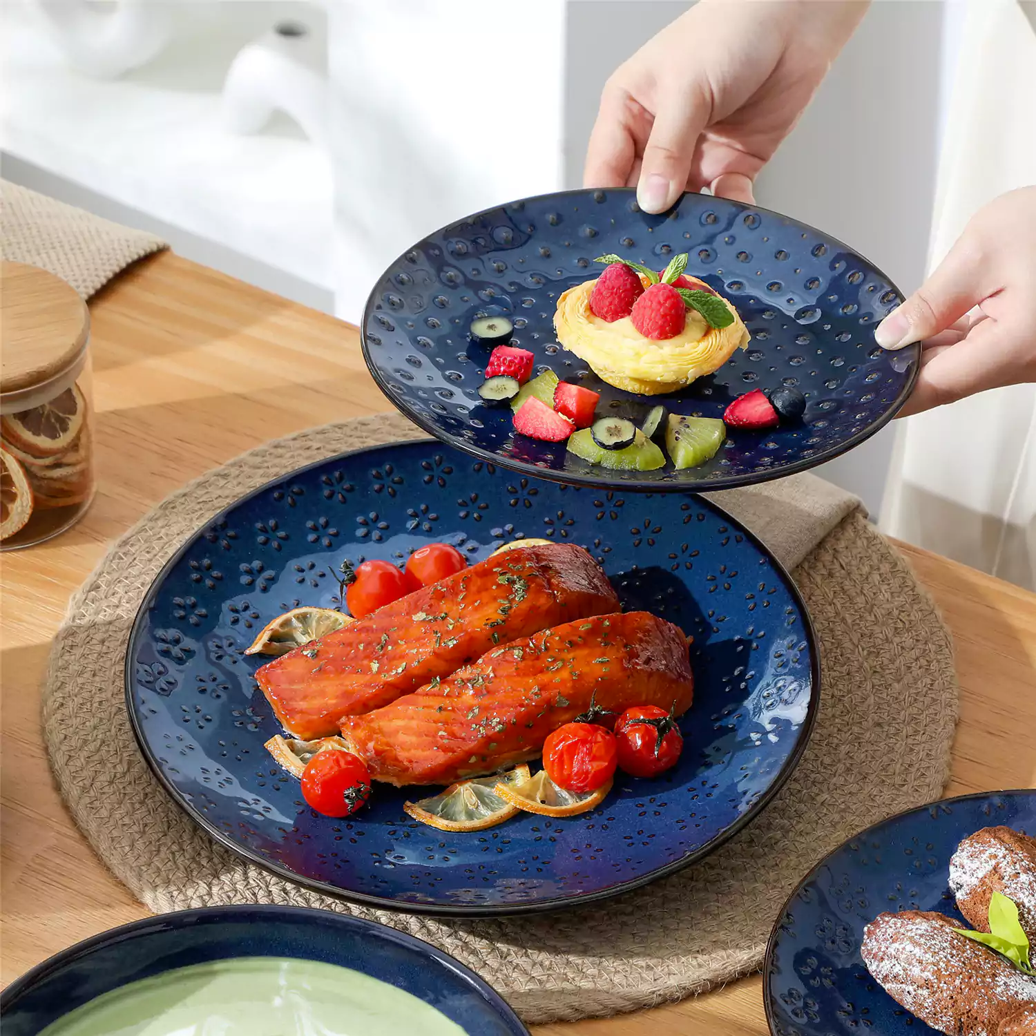 Lydia 16 Piece Starry Blue Dinnerware Set - Image 81