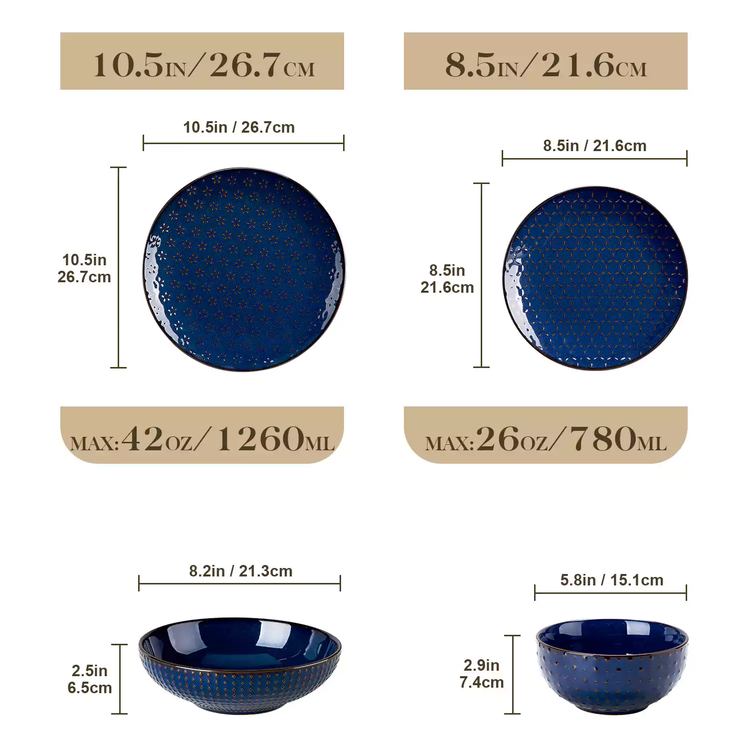 Lydia 16 Piece Starry Blue Dinnerware Set - Image 88