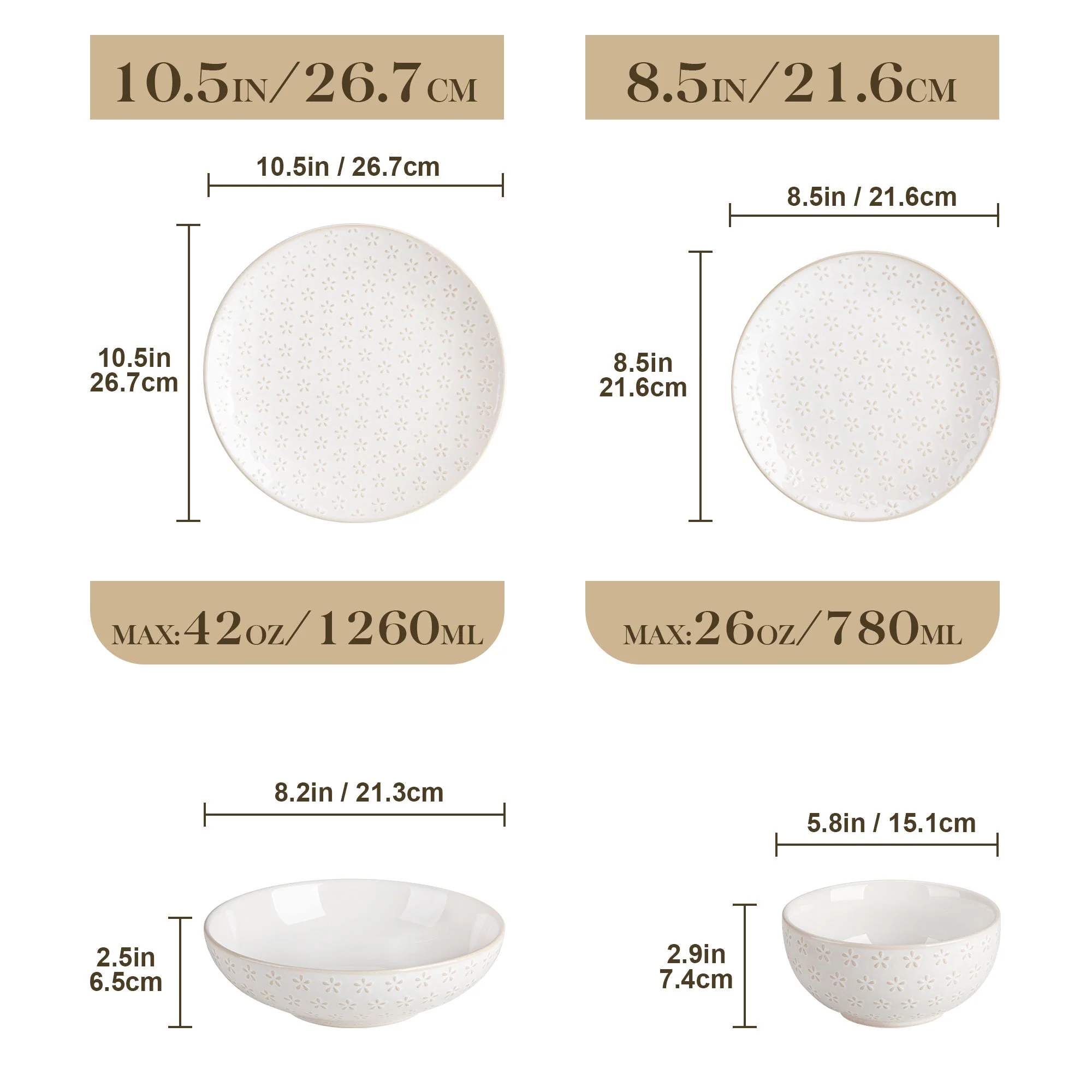 Lydia 32 Piece Antique White Dinnerware Set - Image 11