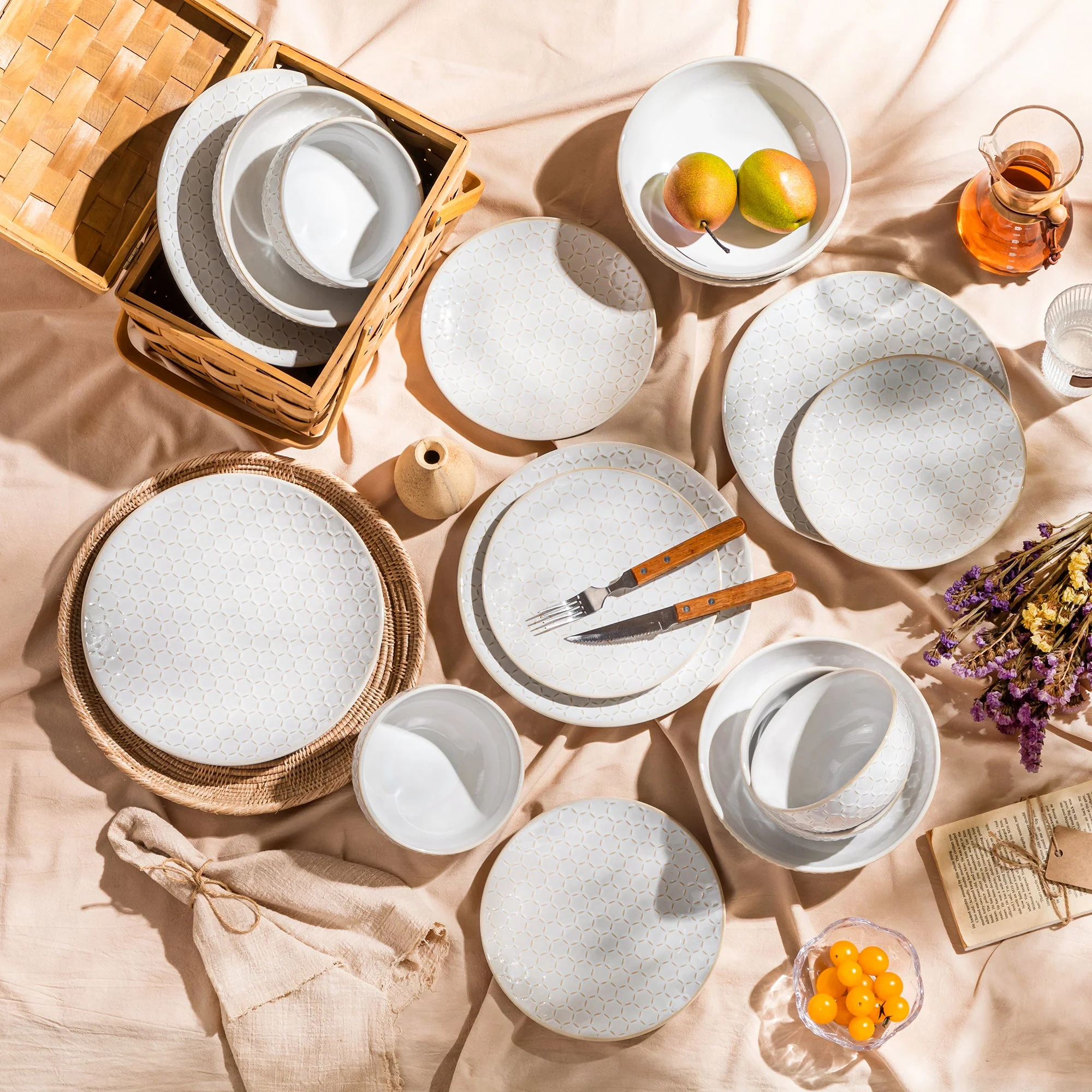 Lydia 32 Piece Antique White Dinnerware Set - Image 20