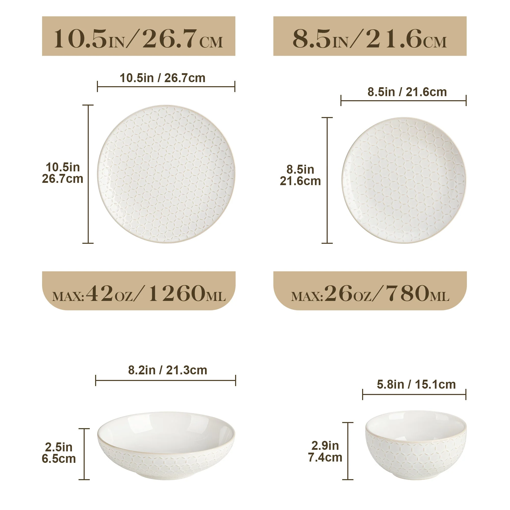 Lydia 32 Piece Antique White Dinnerware Set - Image 23