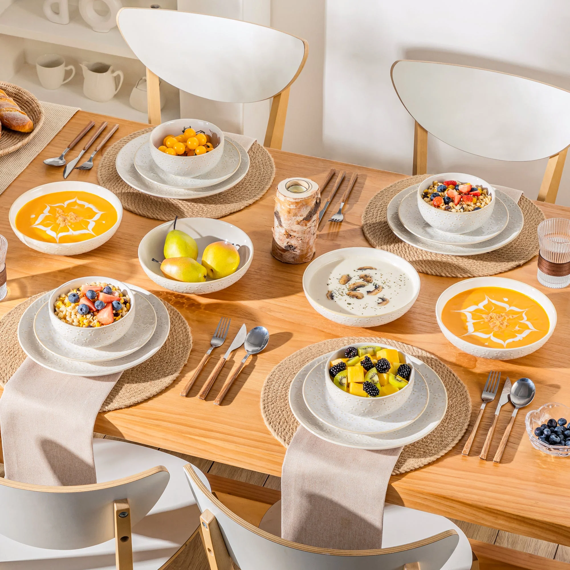 Lydia 32 Piece Antique White Dinnerware Set - Image 7