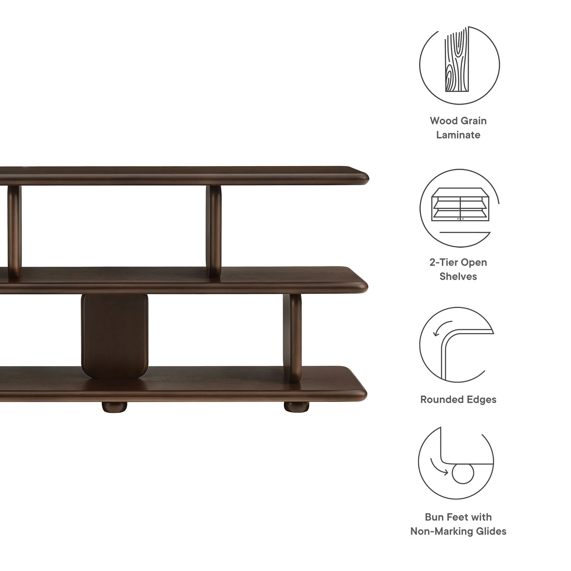 Lyle Sculptural 2-Tier Bookshelf by Modway - Image 12
