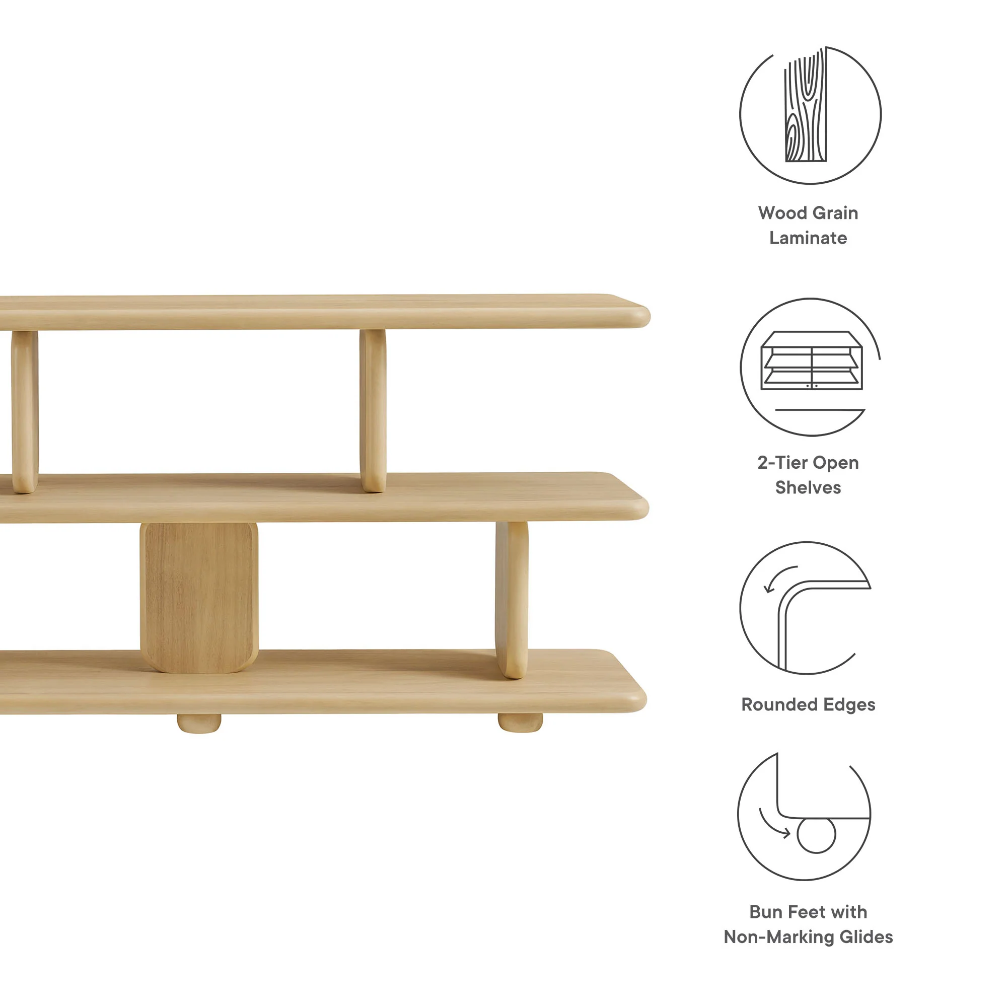 Lyle Sculptural 2-Tier Bookshelf by Modway - Image 3