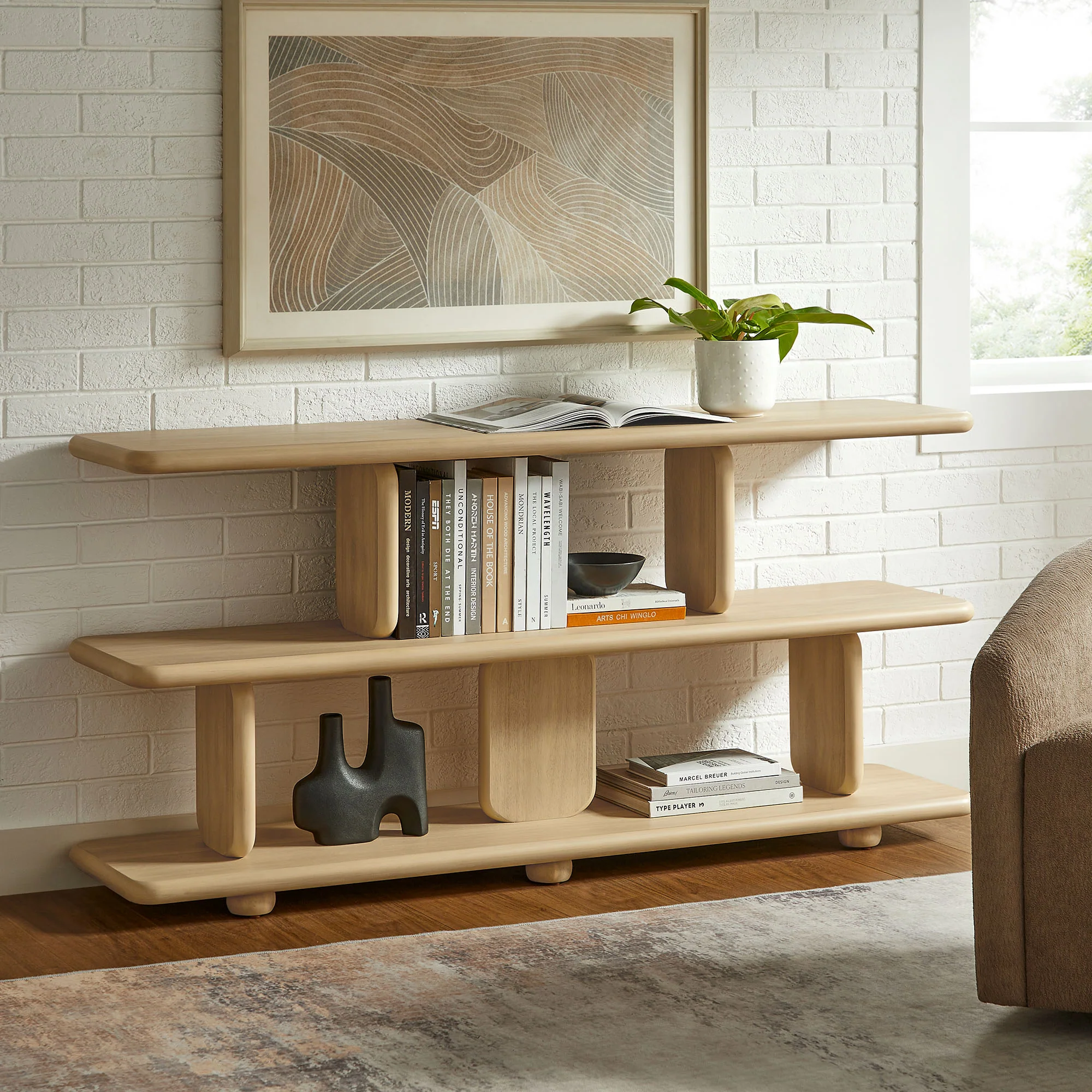 Lyle Sculptural 2-Tier Bookshelf by Modway - Image 7