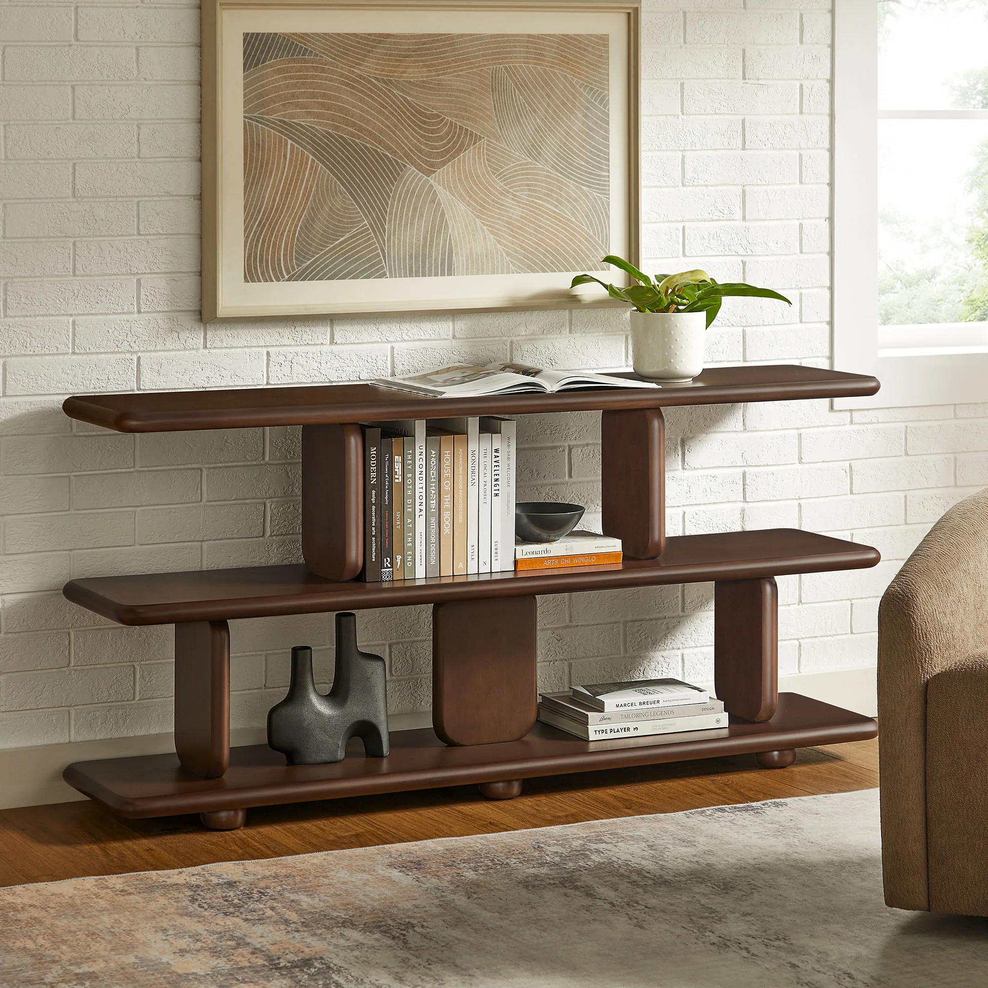 Lyle Sculptural 2-Tier Bookshelf by Modway - Image 8