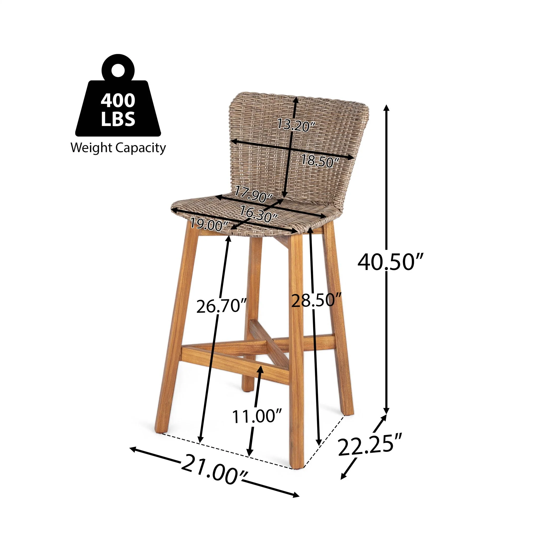 Lymington Outdoor Bar Stool (Set of 2) - Image 3