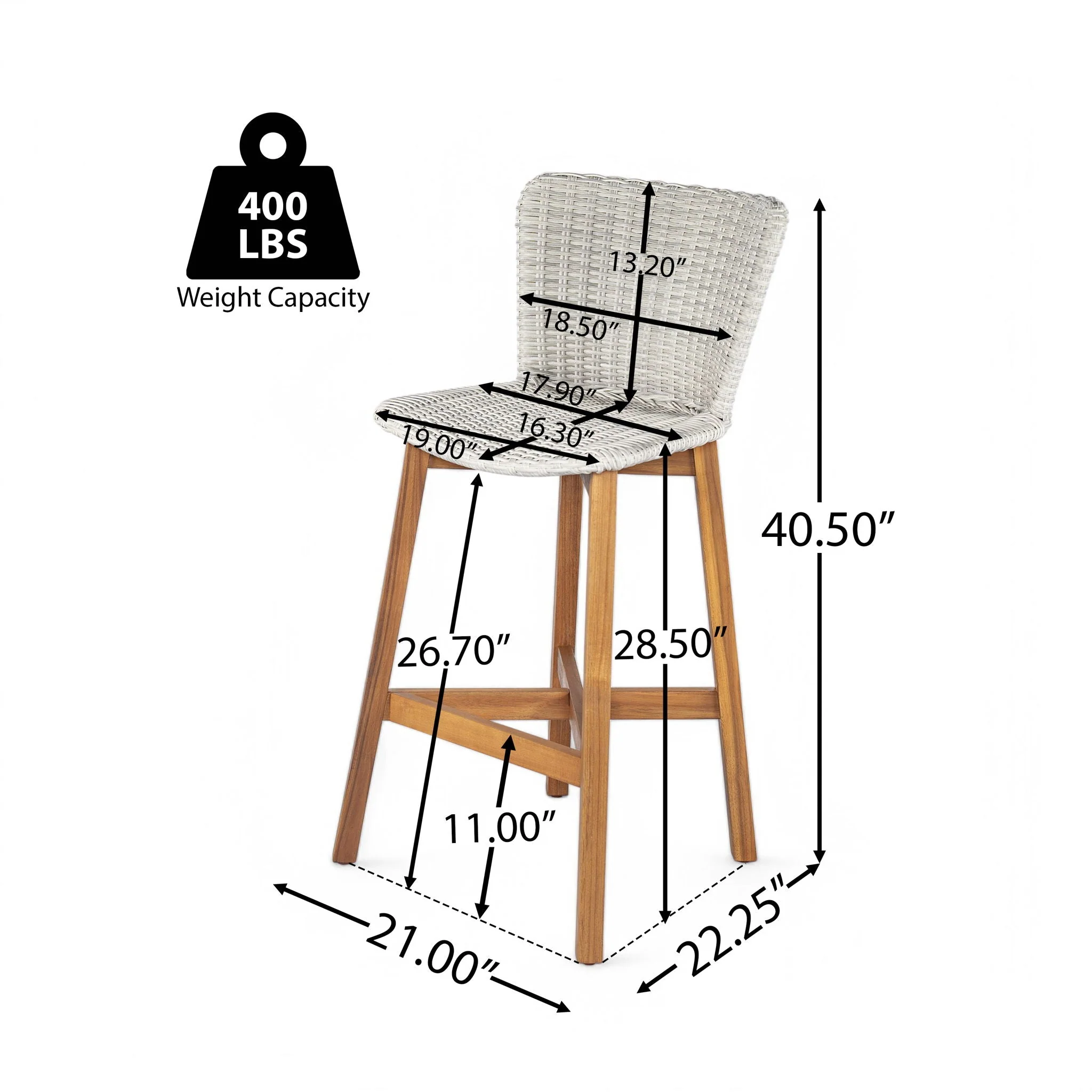 Lymington Outdoor Bar Stool (Set of 2) - Image 5