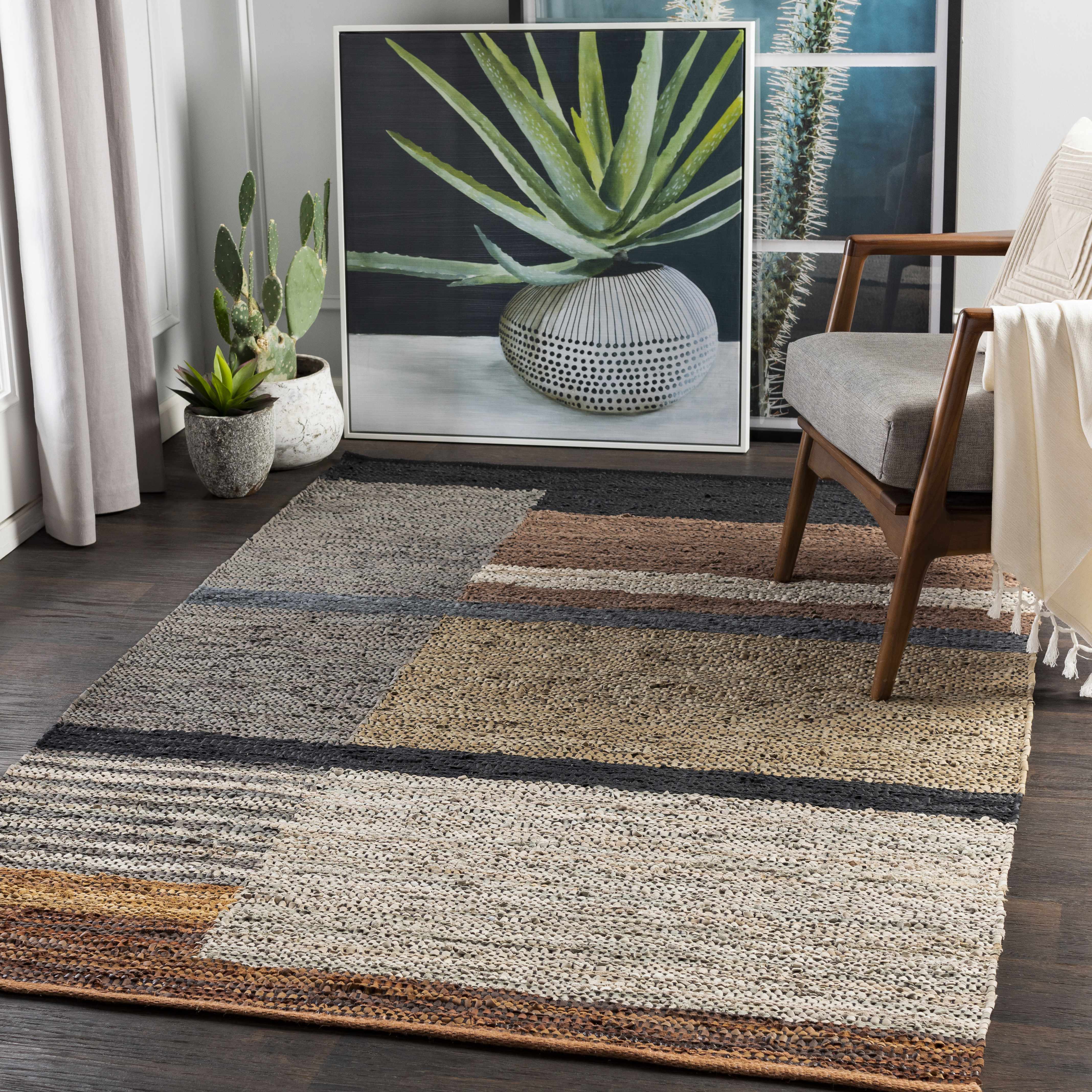 Lyndoch Leather Patchwork Rug - Image 2