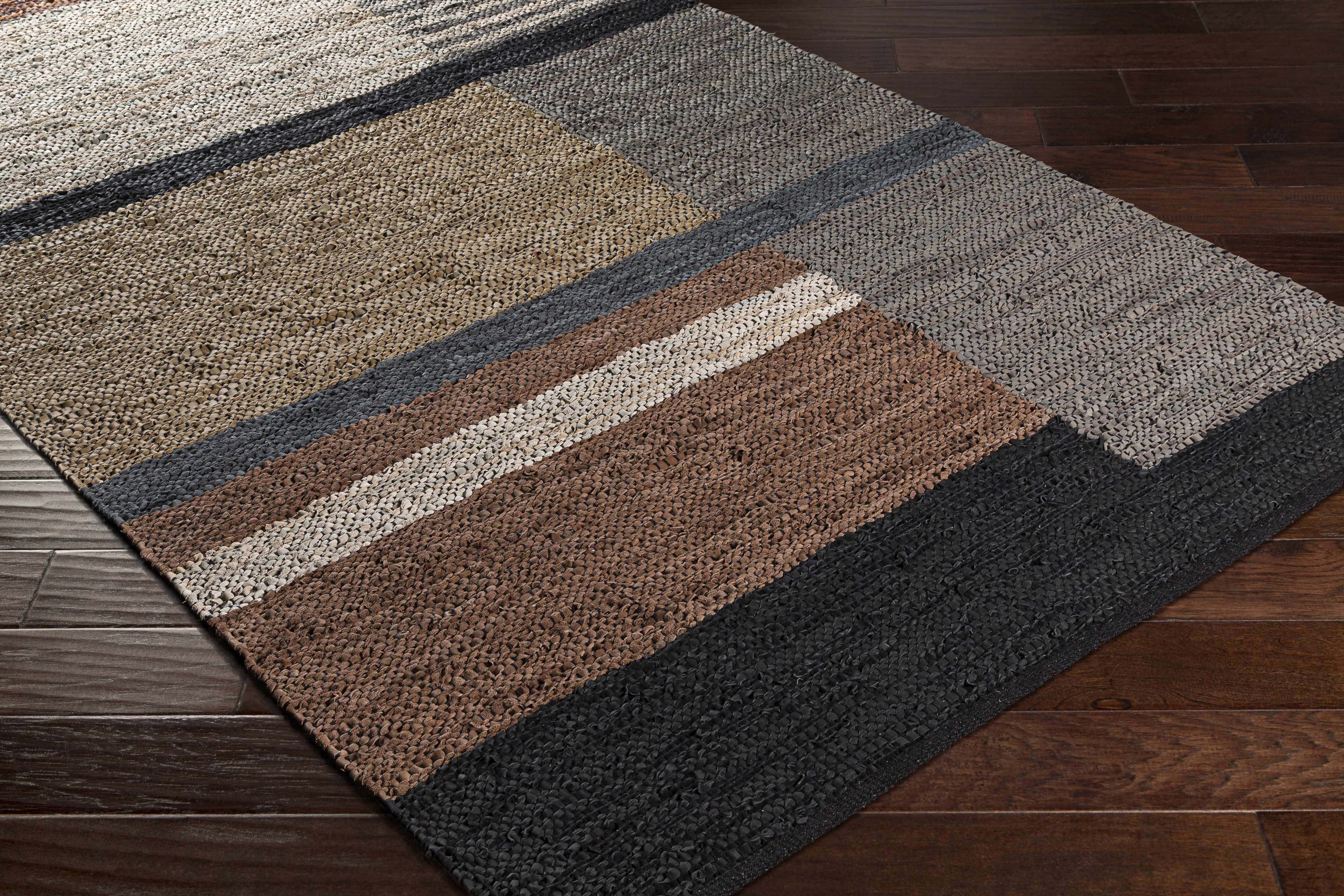Lyndoch Leather Patchwork Rug - Image 3