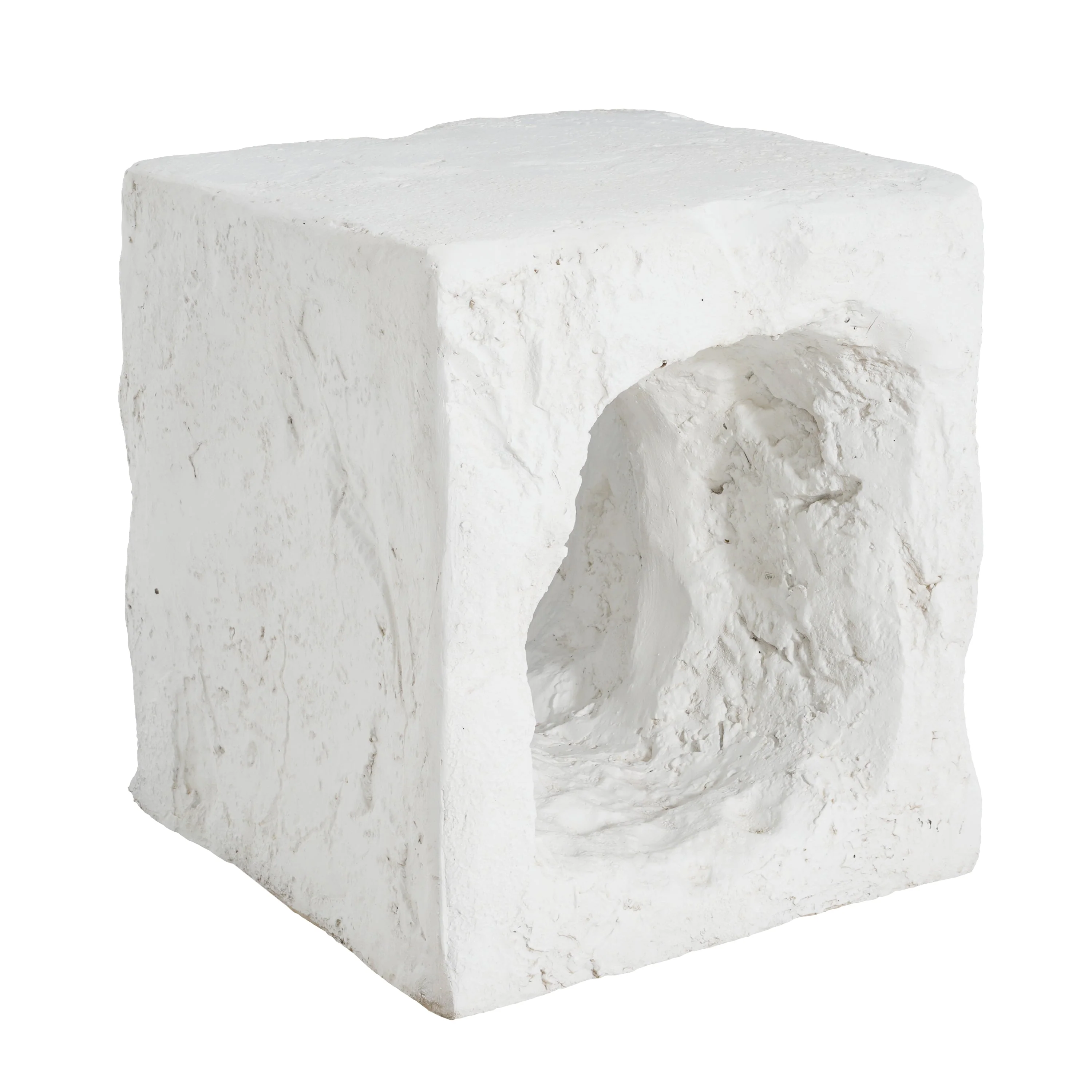 Lyra Outdoor Patio Karst Cave Inspired MGO Side Table White - Image 10
