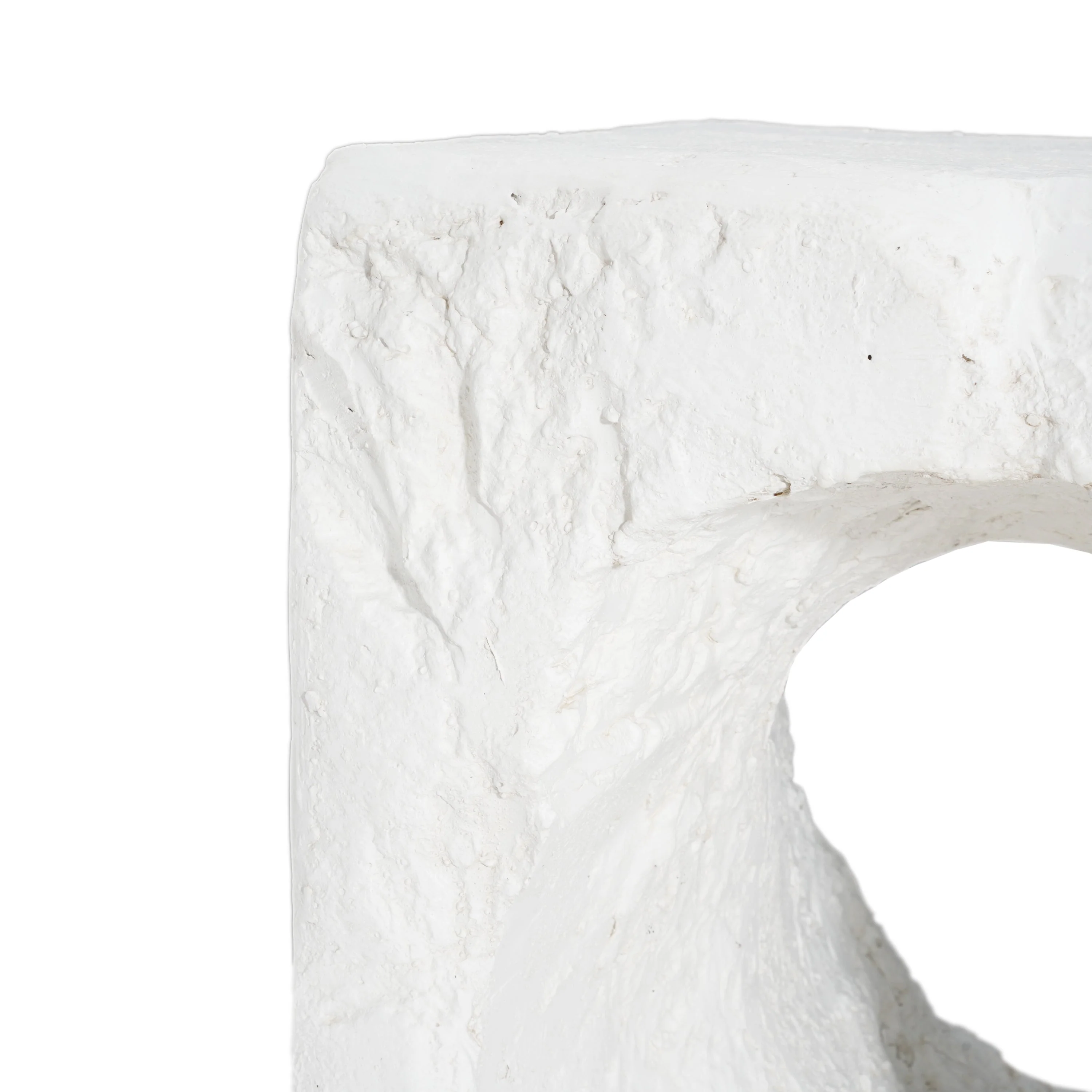 Lyra Outdoor Patio Karst Cave Inspired MGO Side Table White - Image 13