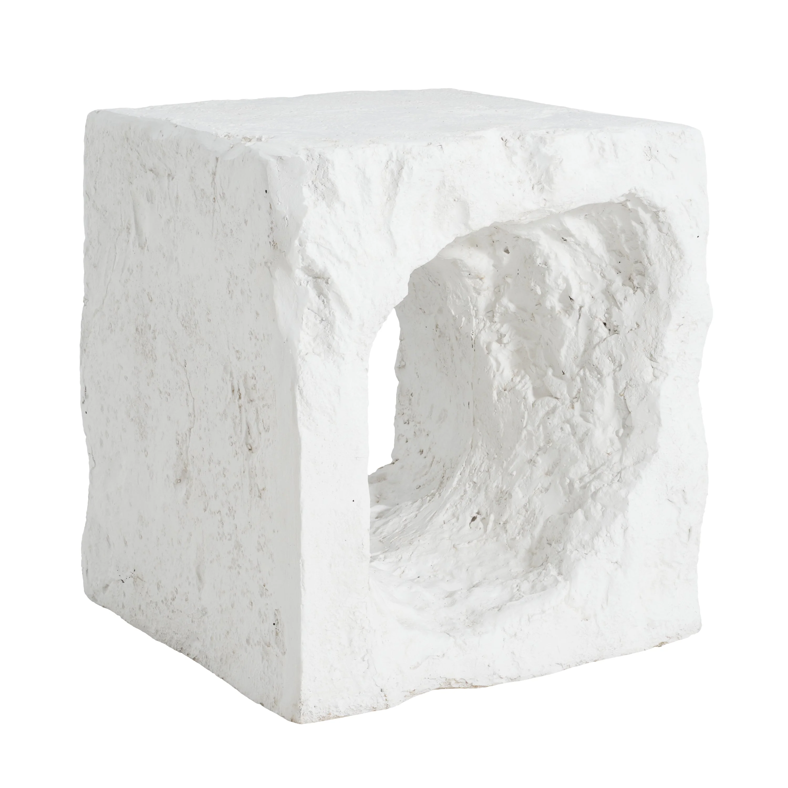 Lyra Outdoor Patio Karst Cave Inspired MGO Side Table White - Image 5