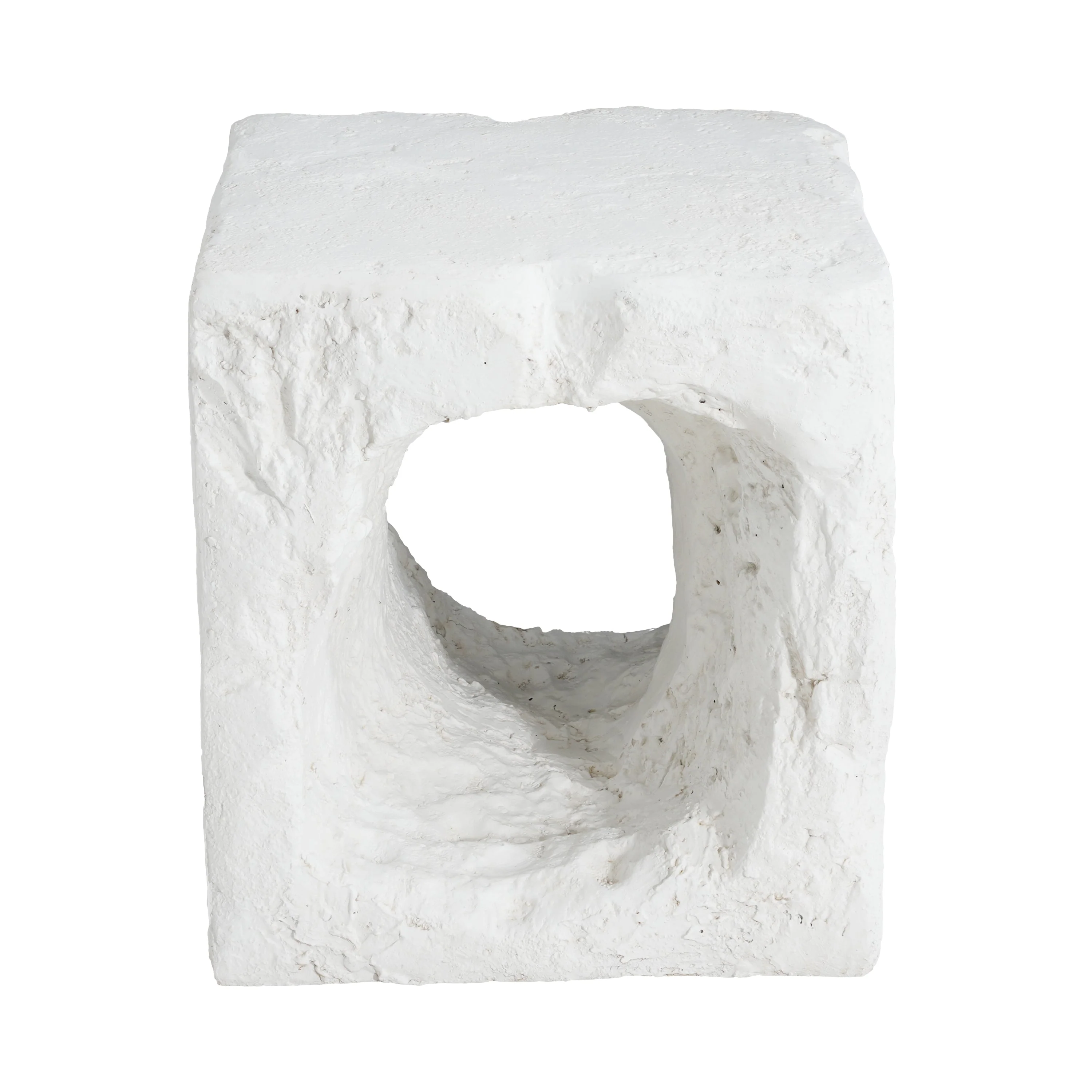 Lyra Outdoor Patio Karst Cave Inspired MGO Side Table White - Image 7