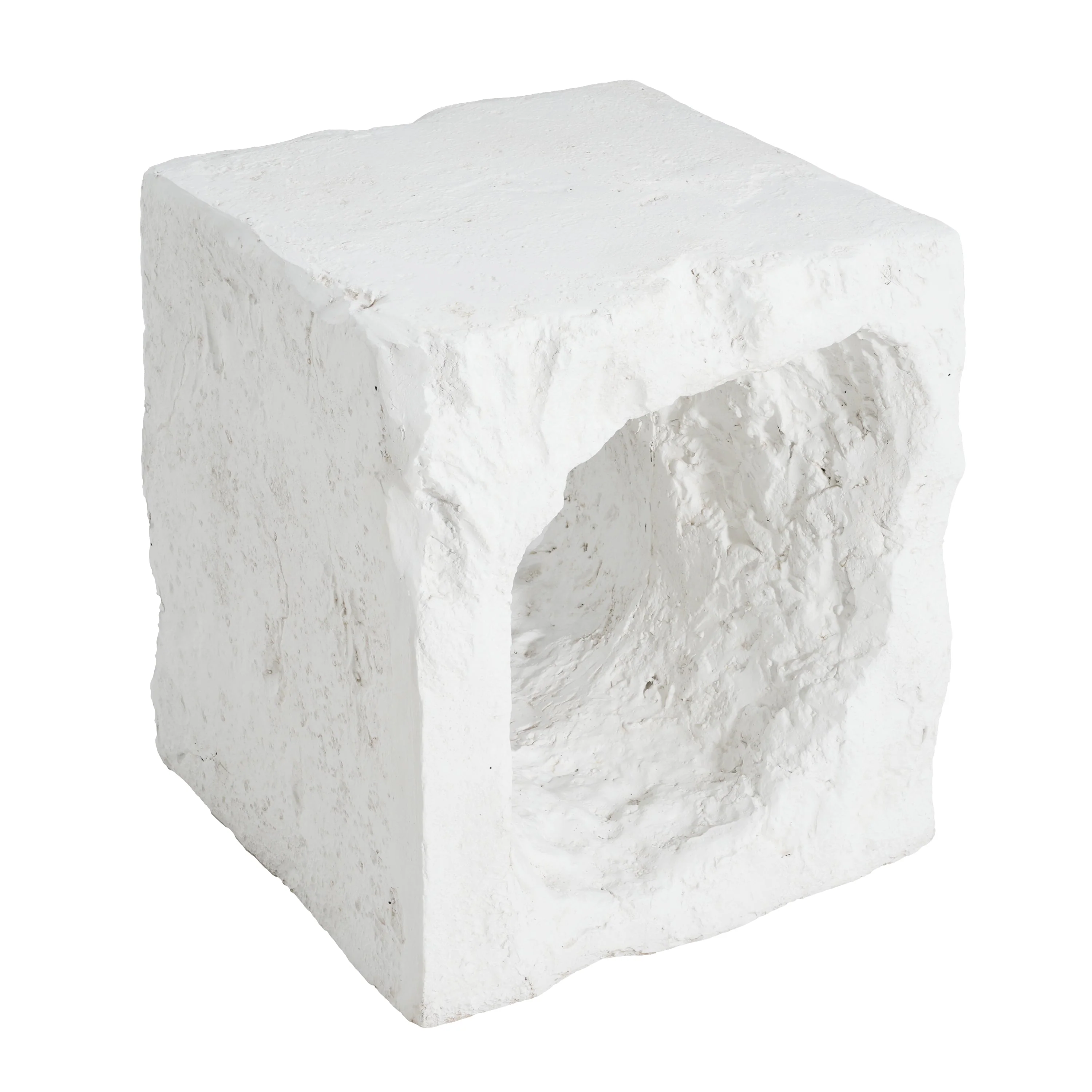 Lyra Outdoor Patio Karst Cave Inspired MGO Side Table White - Image 8