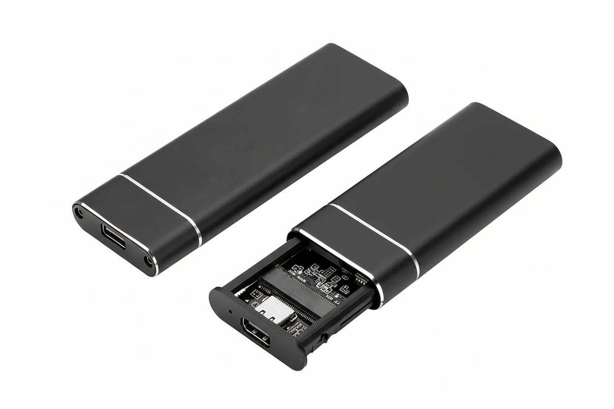 M.2 NVMe SATA SSD Enclosure USB 3.1 Type C Dual Protocol External Case