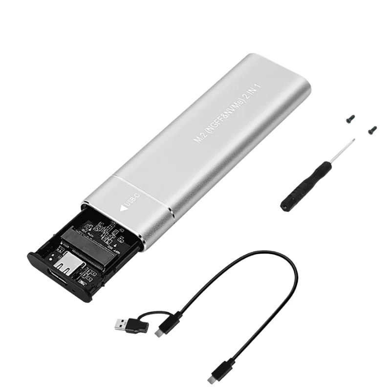 M.2 NVMe SATA SSD Enclosure USB 3.1 Type C Dual Protocol External Case - Image 14