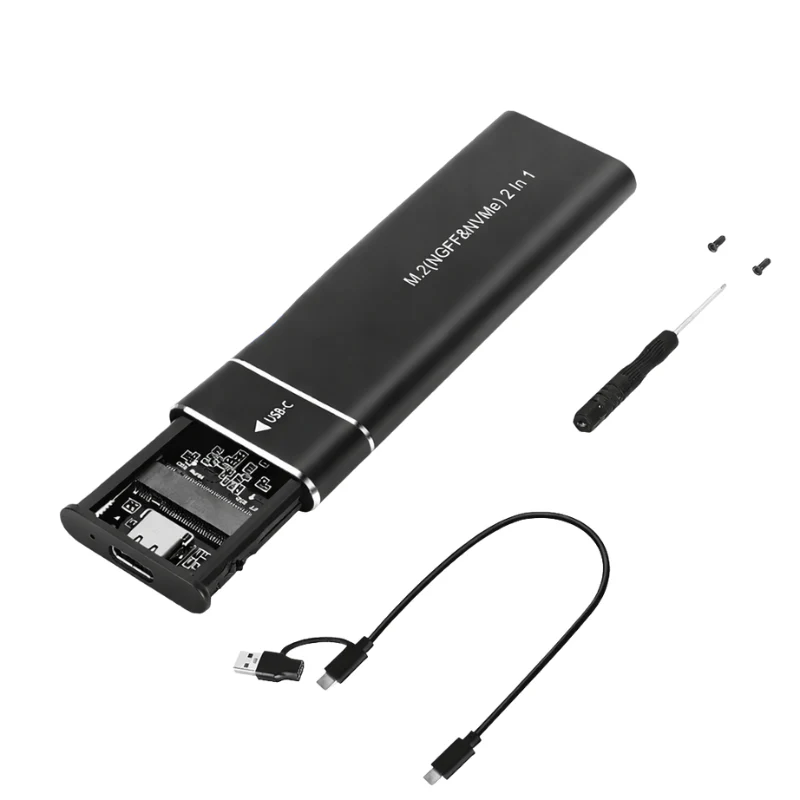 M.2 NVMe SATA SSD Enclosure USB 3.1 Type C Dual Protocol External Case - Image 9
