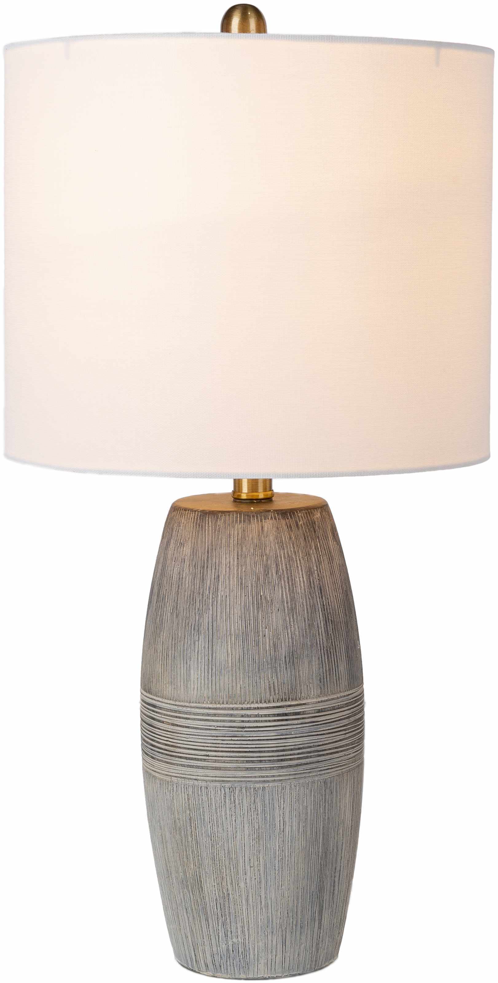 Mabayo Ribbed White Ceramic Table Lamp - Image 4