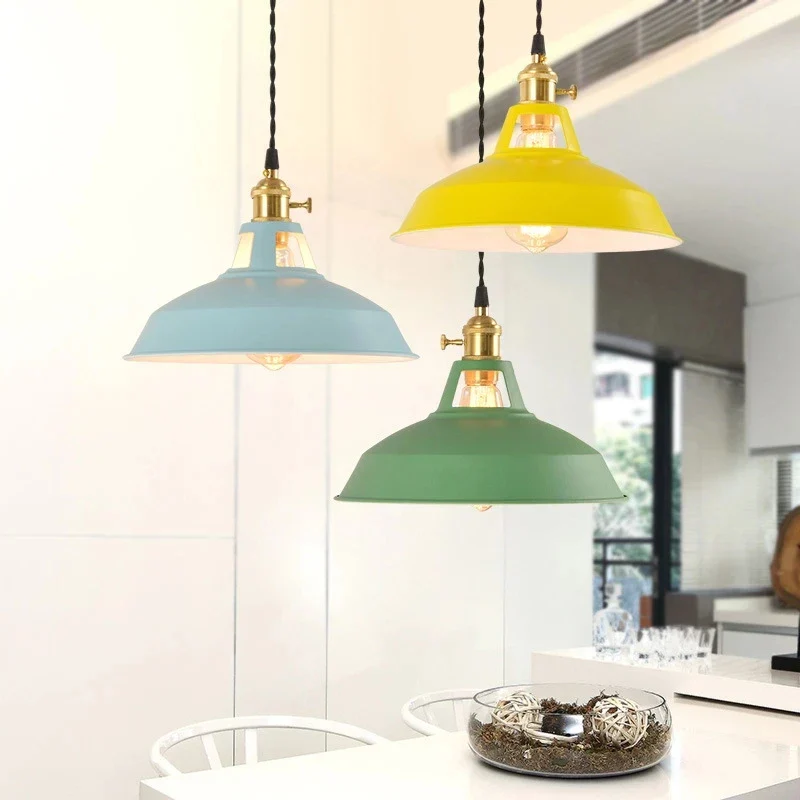 Macaron Color Pendant Light E27 Modern Hanging Chandelier for Dining Restaurant - Image 3