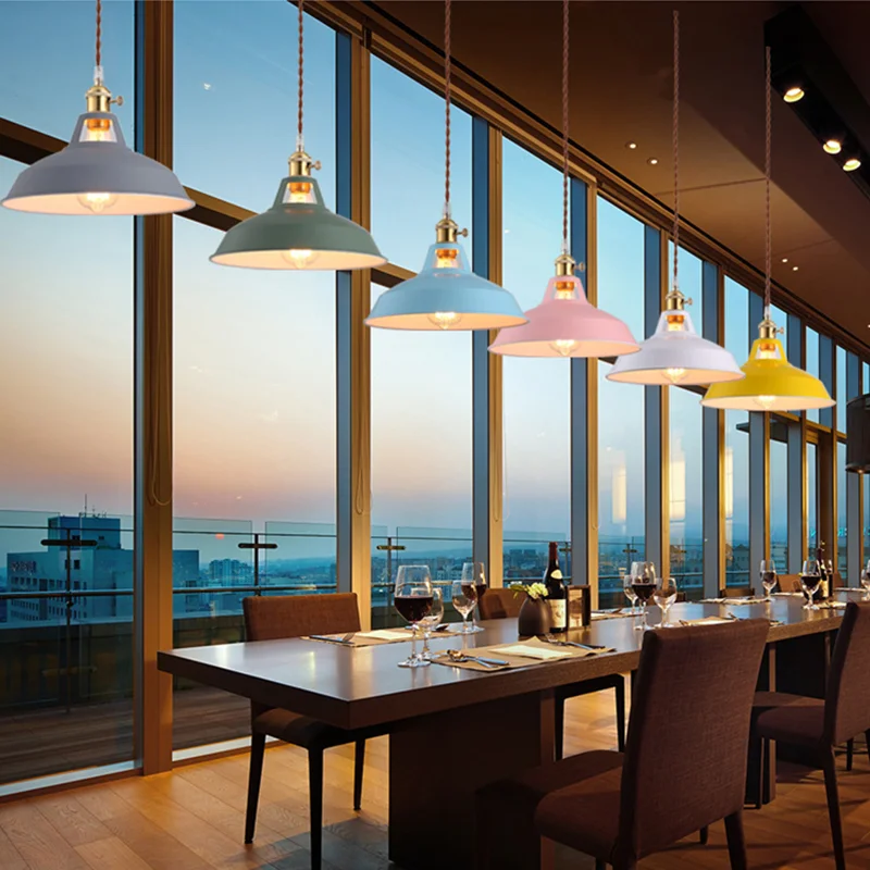 Macaron Color Pendant Light E27 Modern Hanging Chandelier for Dining Restaurant - Image 4