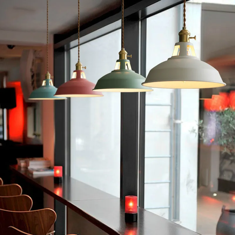 Macaron Color Pendant Light E27 Modern Hanging Chandelier for Dining Restaurant - Image 5