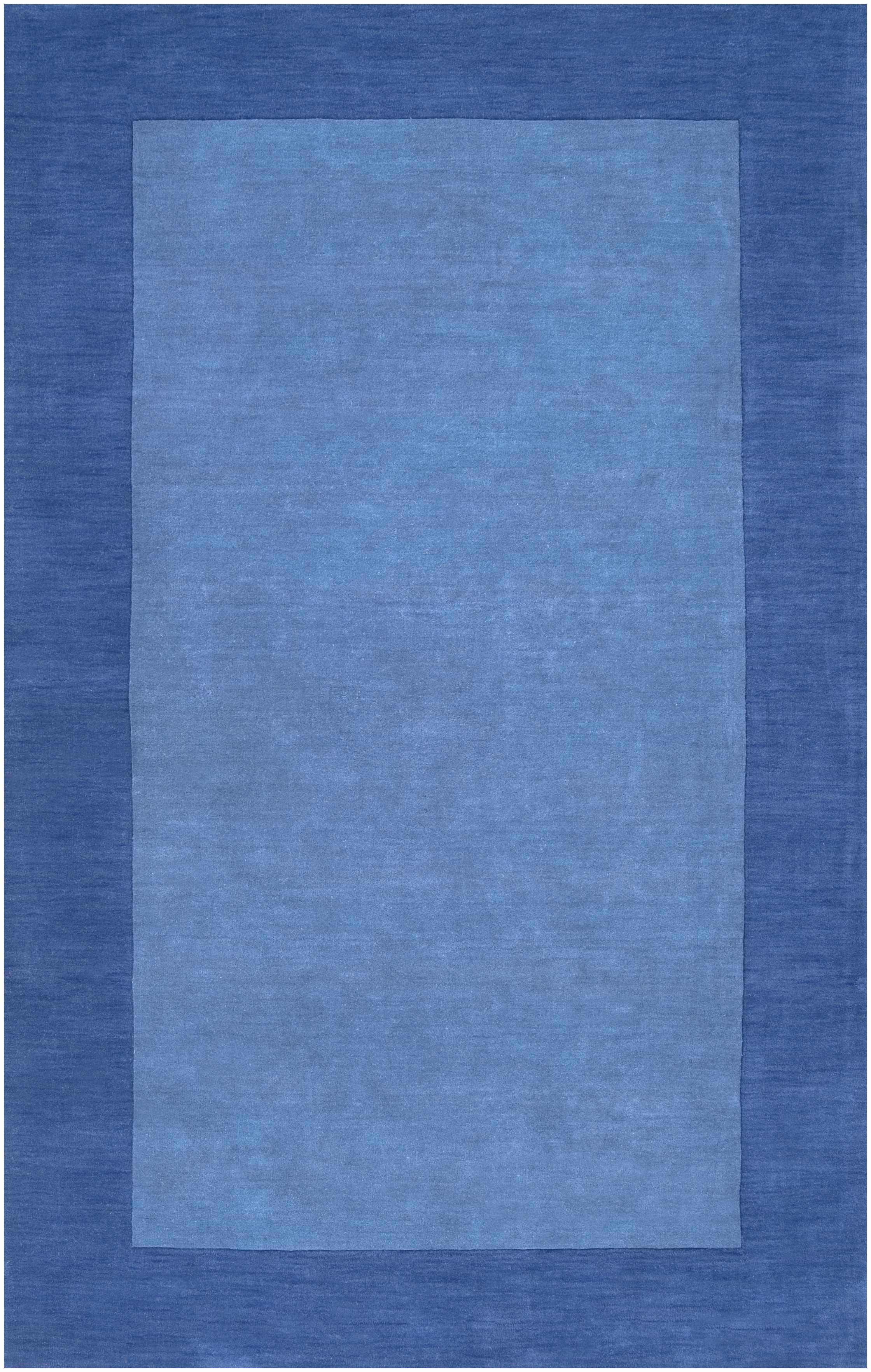 Macedon Blue Bordered Wool Rug - Image 10
