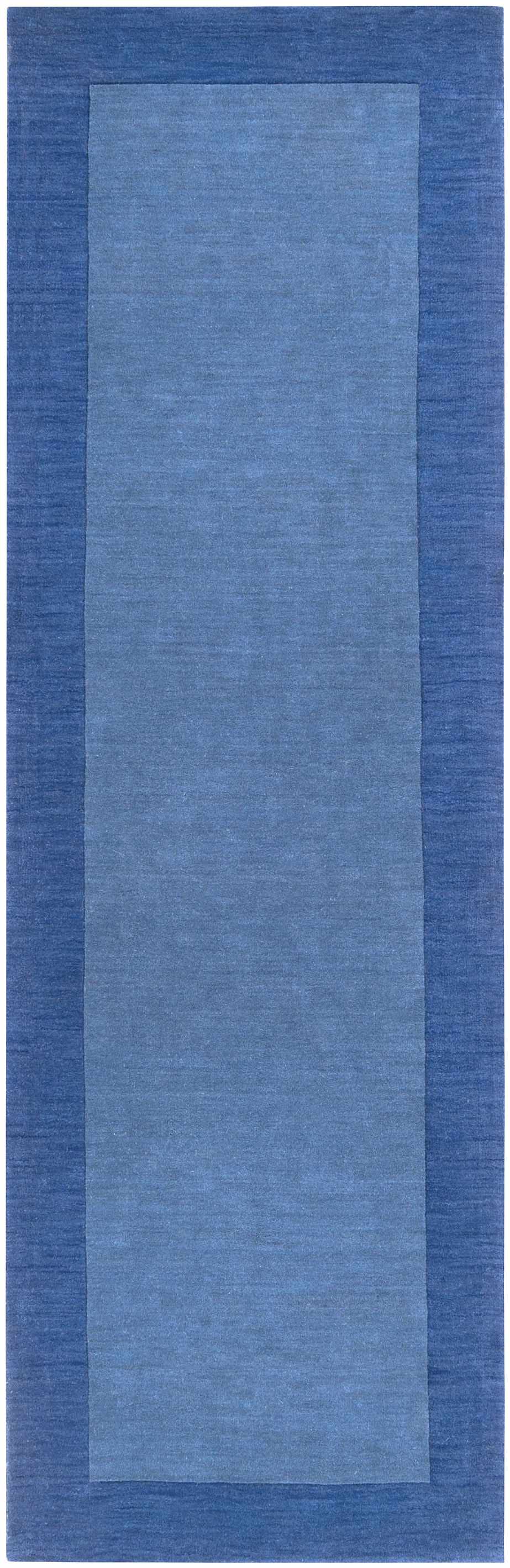 Macedon Blue Bordered Wool Rug - Image 13