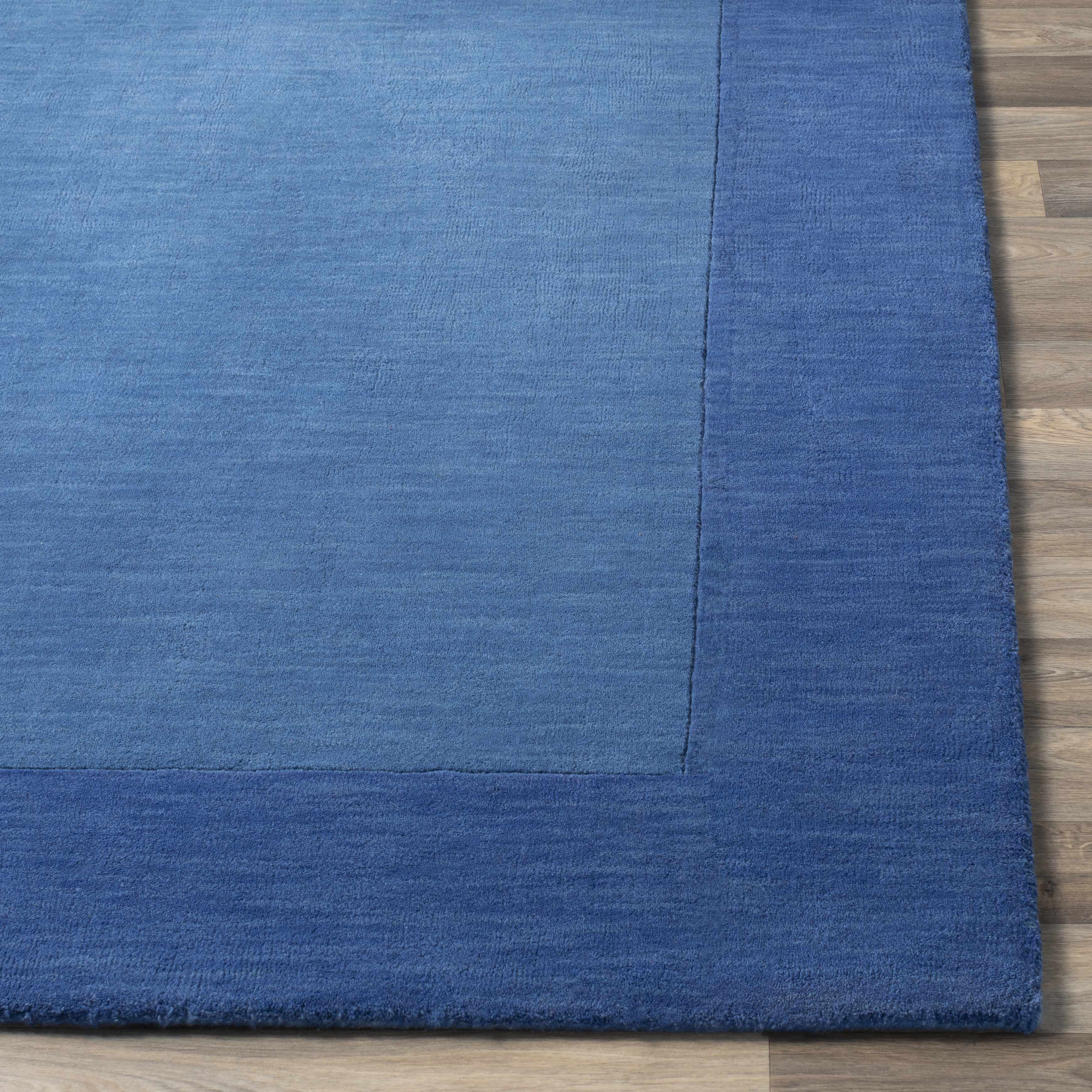 Macedon Blue Bordered Wool Rug - Image 14