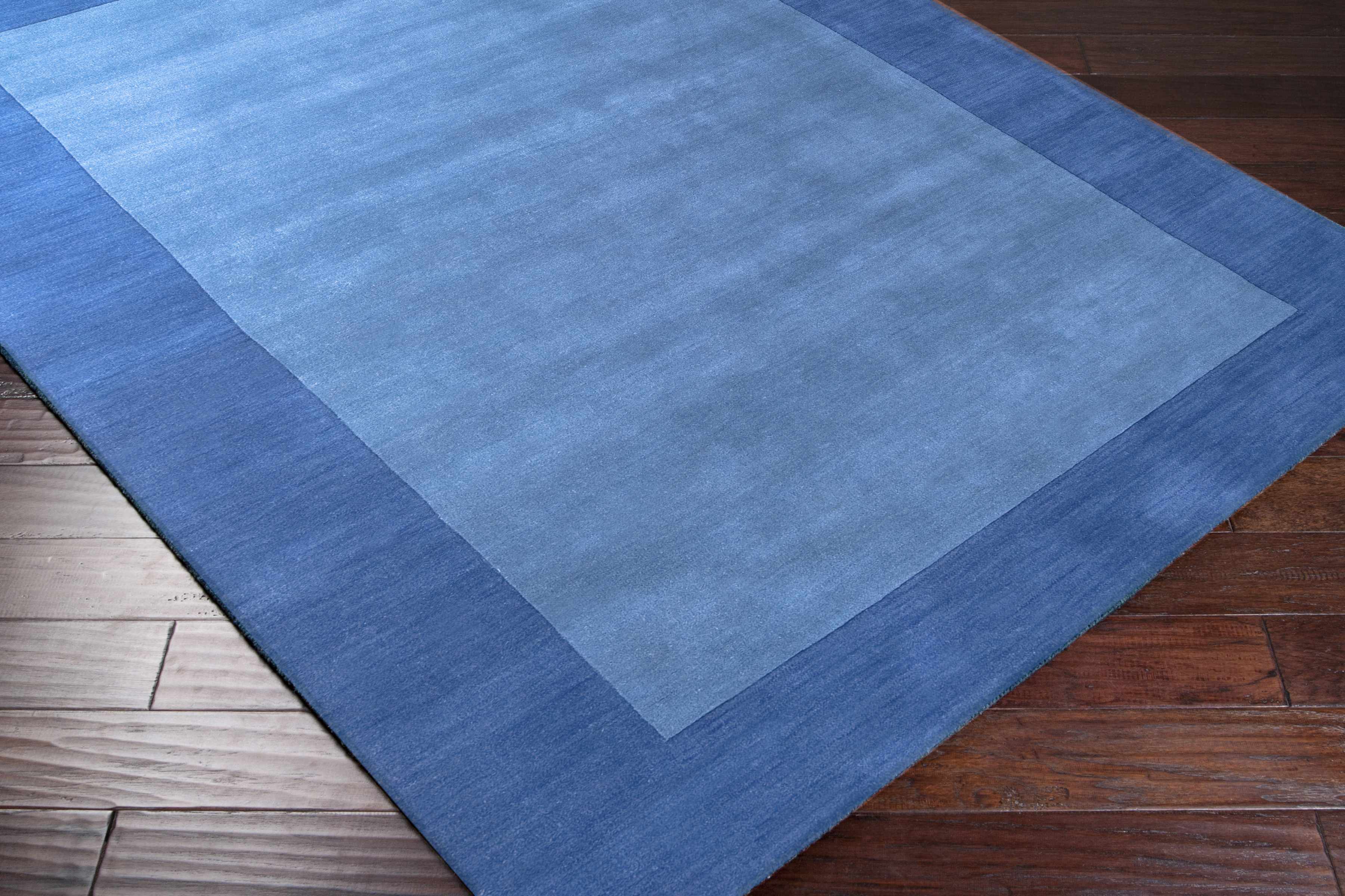 Macedon Blue Bordered Wool Rug - Image 15