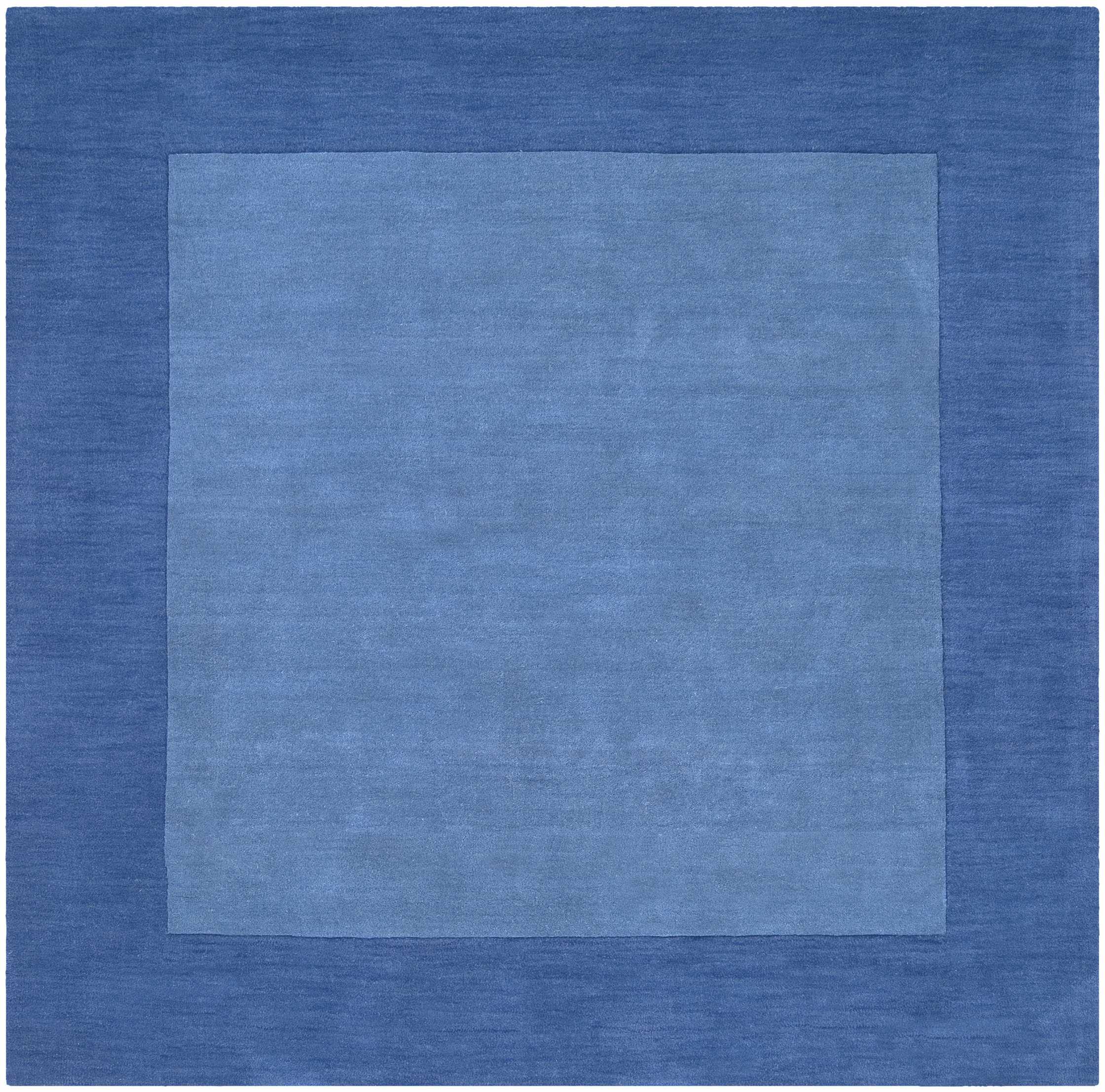 Macedon Blue Bordered Wool Rug - Image 4