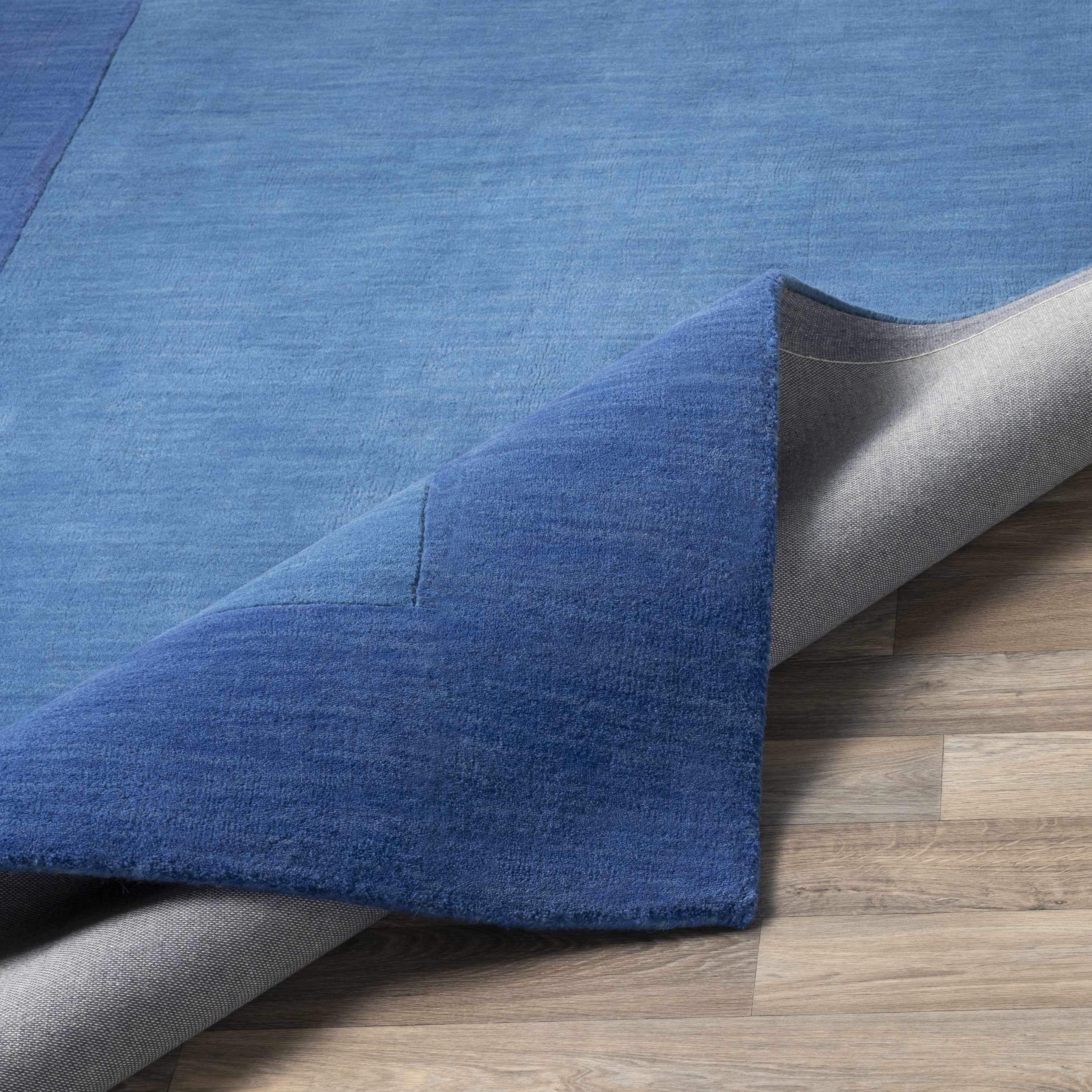 Macedon Blue Bordered Wool Rug - Image 9