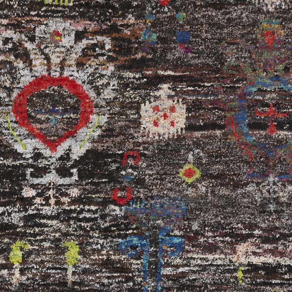 Macy 5x8 Handmade Black Silk Carpet - Clearance - Image 3